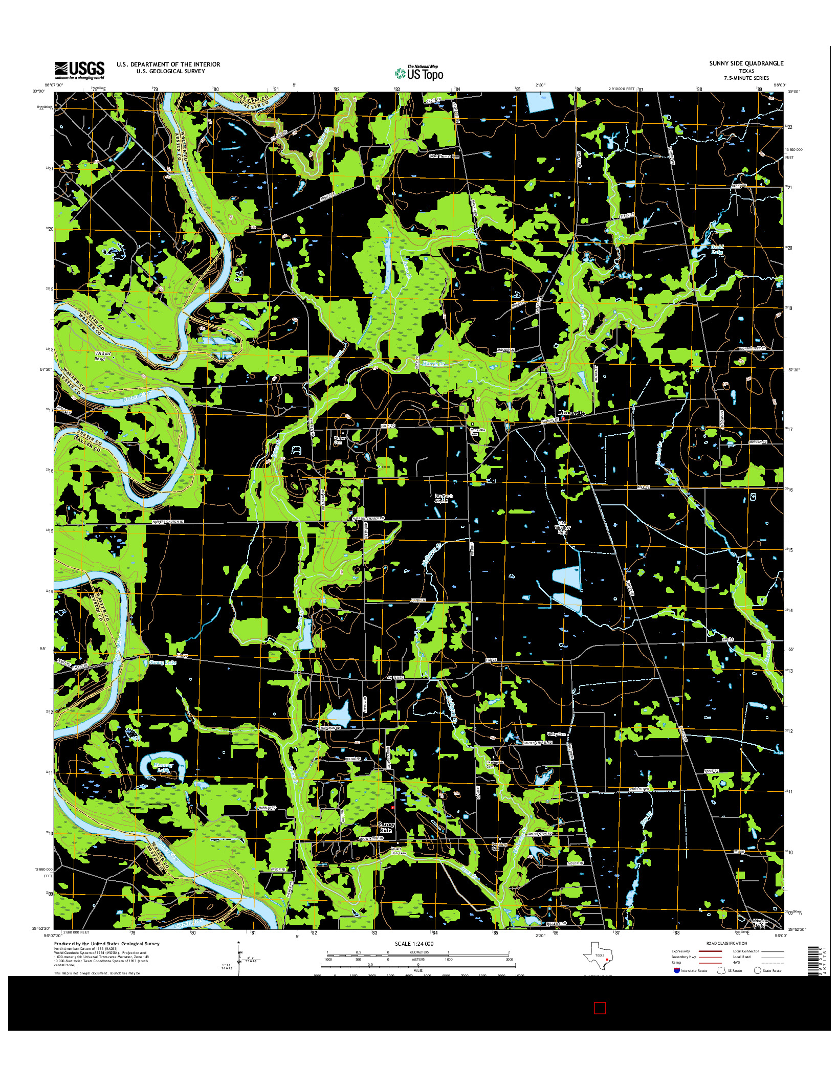 USGS US TOPO 7.5-MINUTE MAP FOR SUNNY SIDE, TX 2016