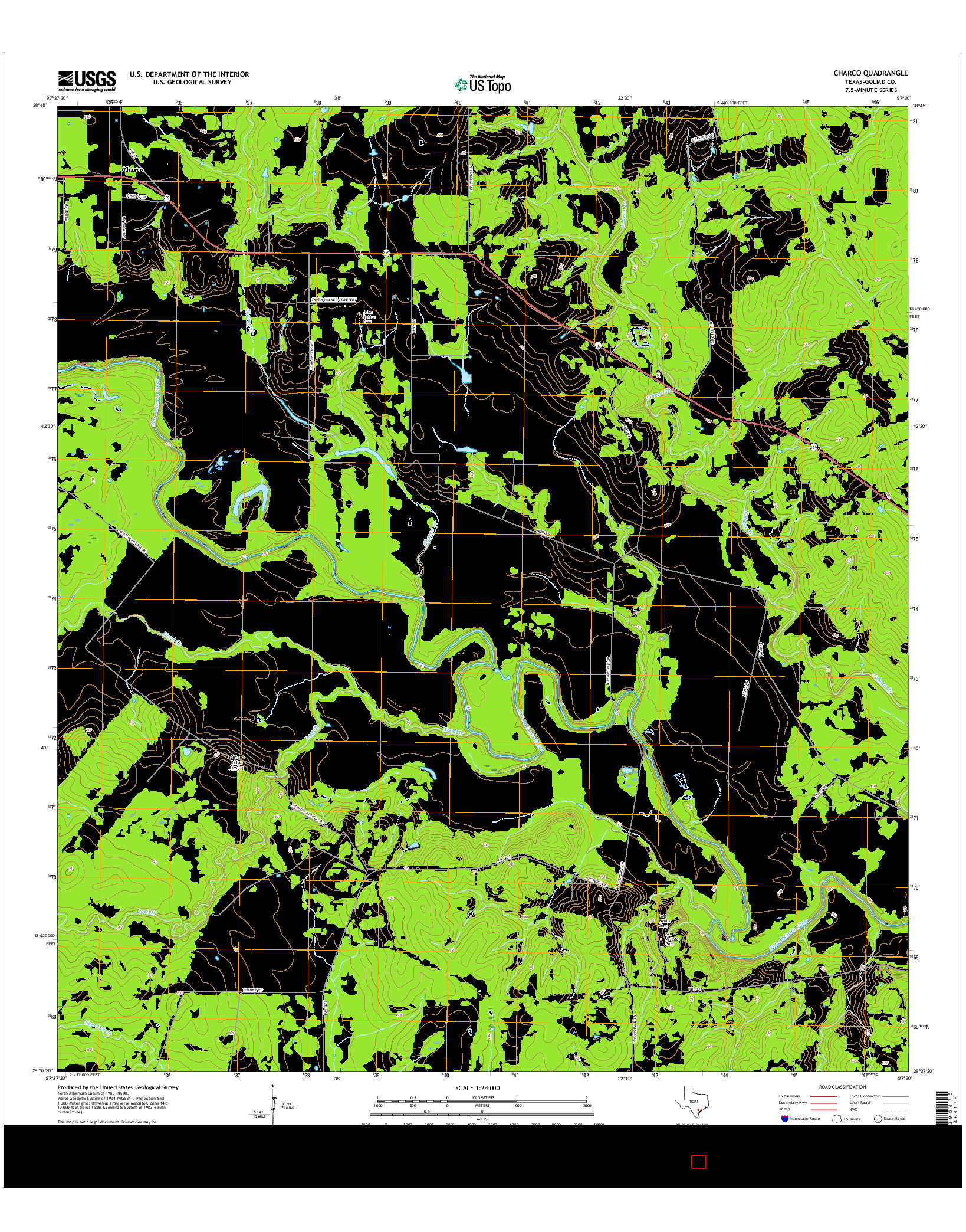 USGS US TOPO 7.5-MINUTE MAP FOR CHARCO, TX 2016