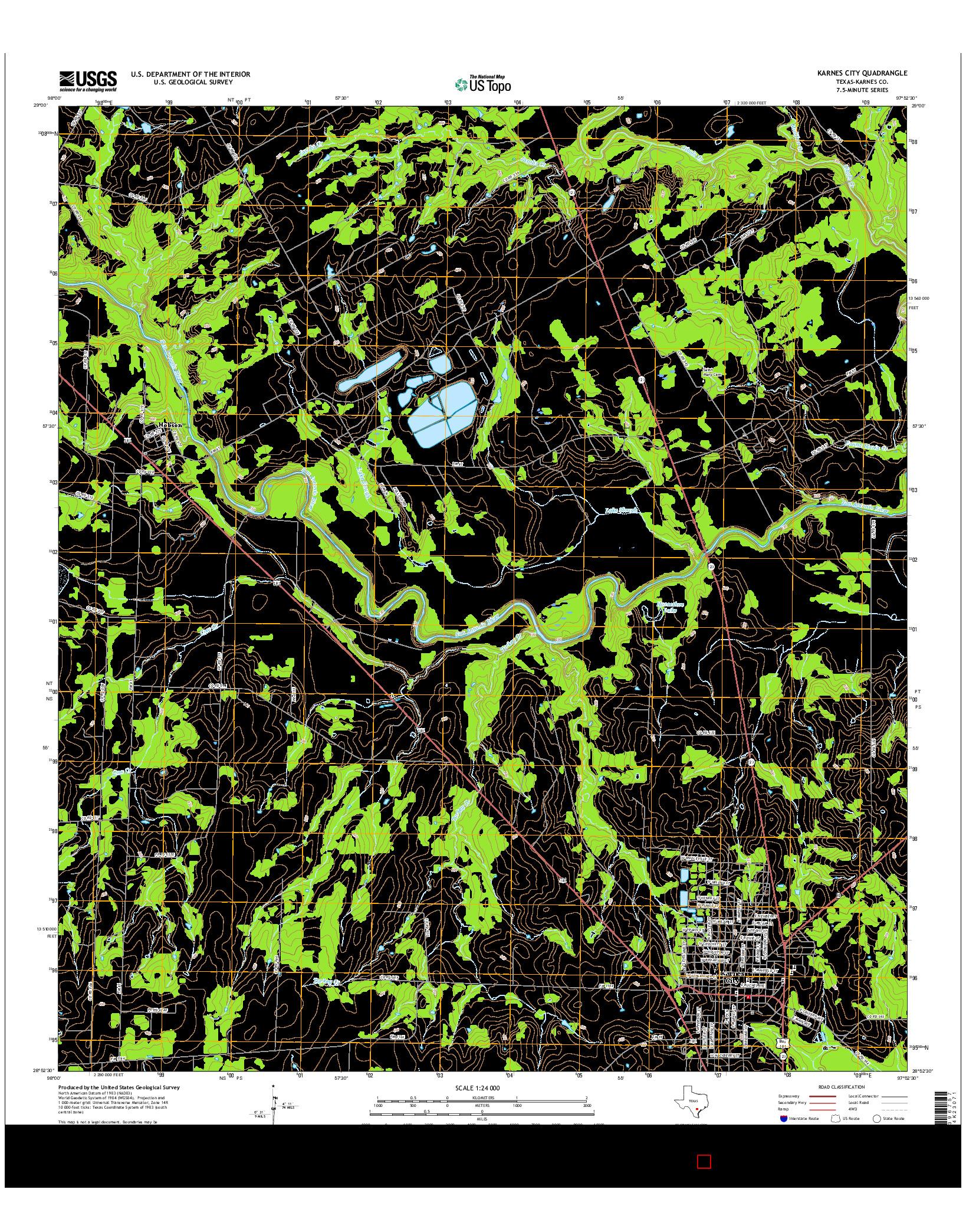 USGS US TOPO 7.5-MINUTE MAP FOR KARNES CITY, TX 2016