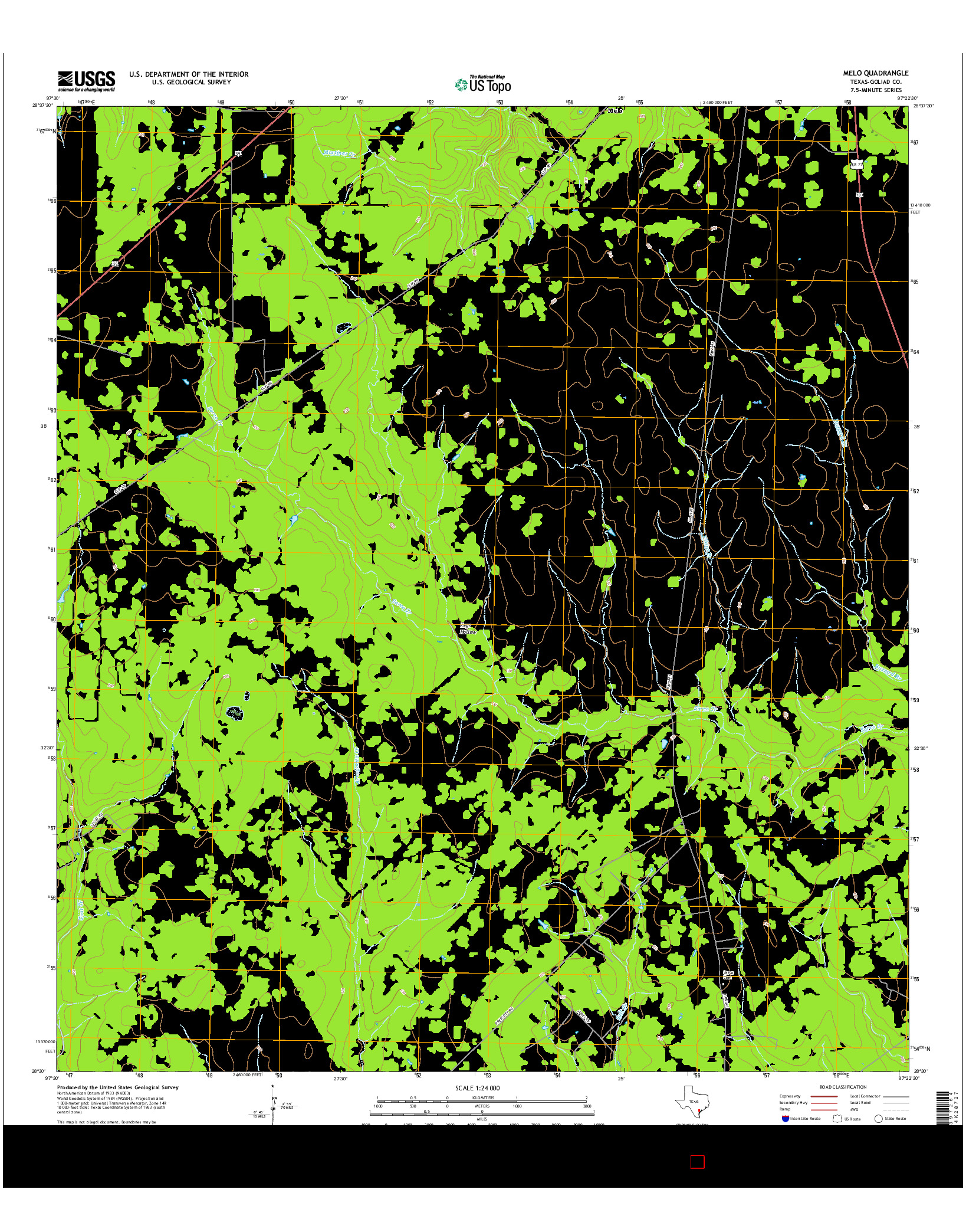 USGS US TOPO 7.5-MINUTE MAP FOR MELO, TX 2016