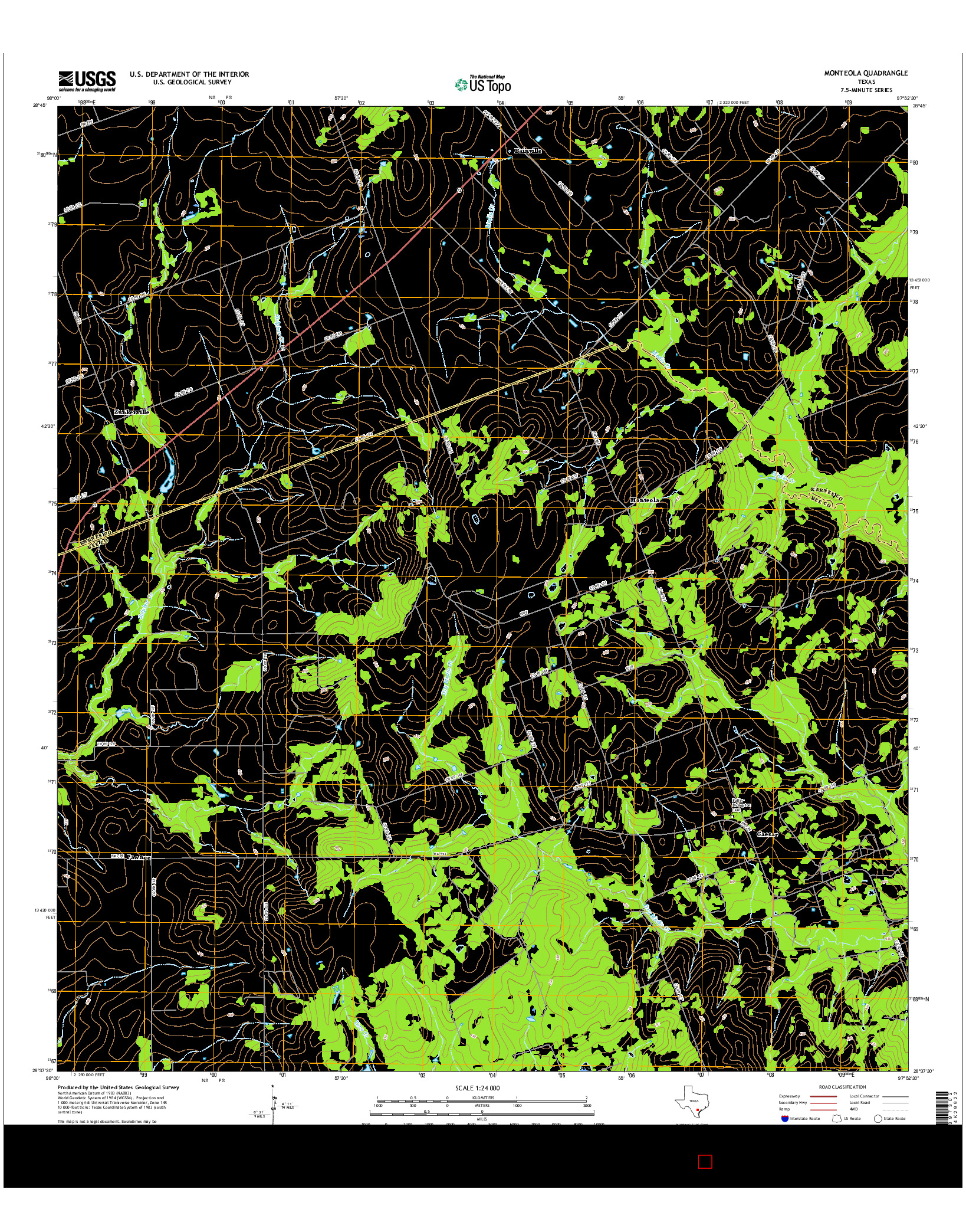 USGS US TOPO 7.5-MINUTE MAP FOR MONTEOLA, TX 2016