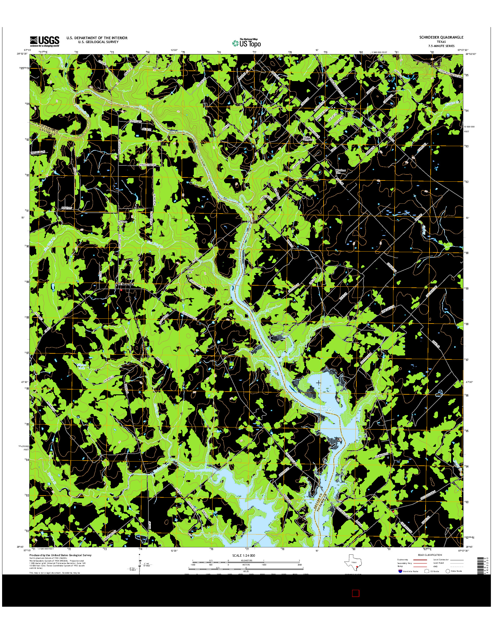 USGS US TOPO 7.5-MINUTE MAP FOR SCHROEDER, TX 2016