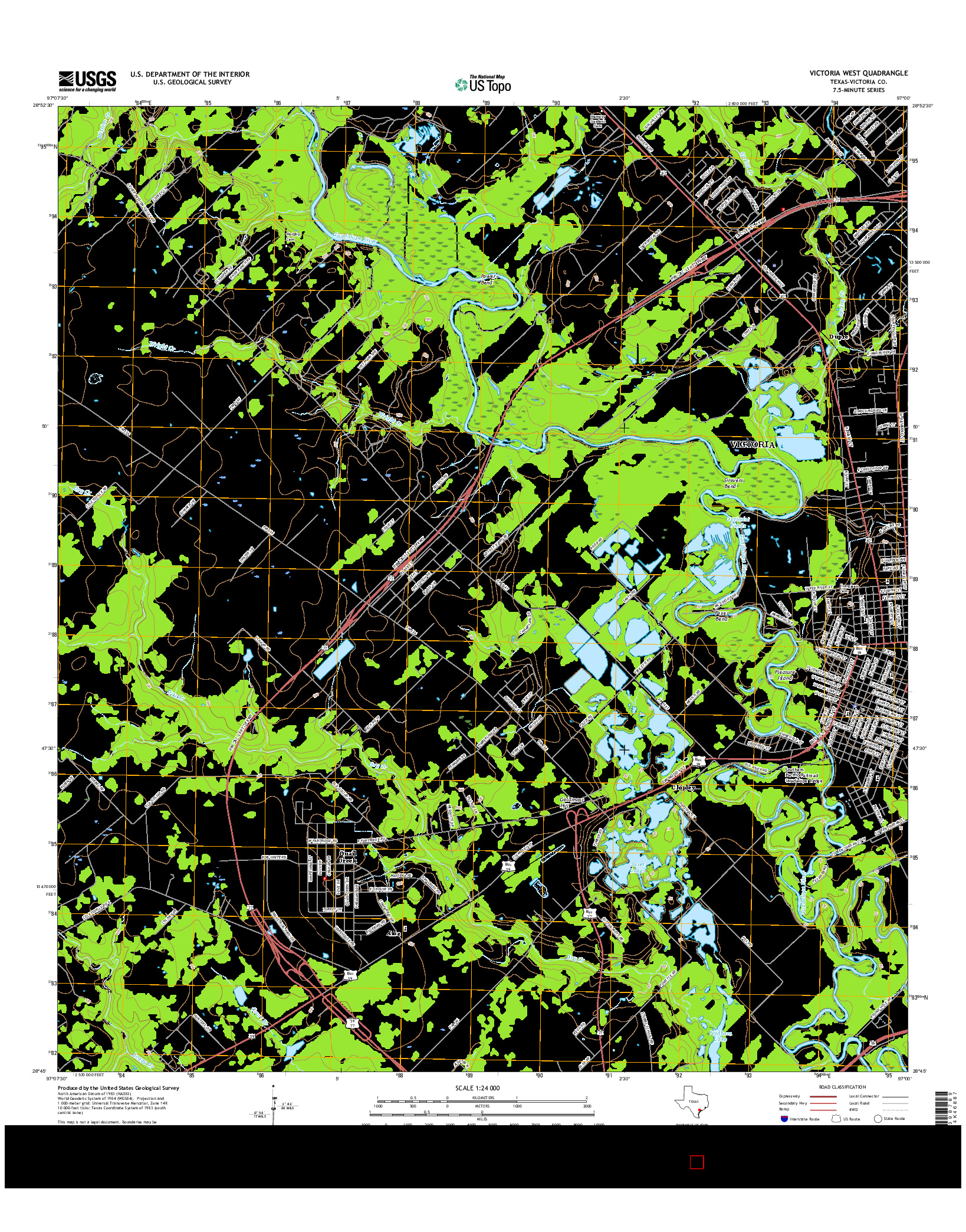 USGS US TOPO 7.5-MINUTE MAP FOR VICTORIA WEST, TX 2016