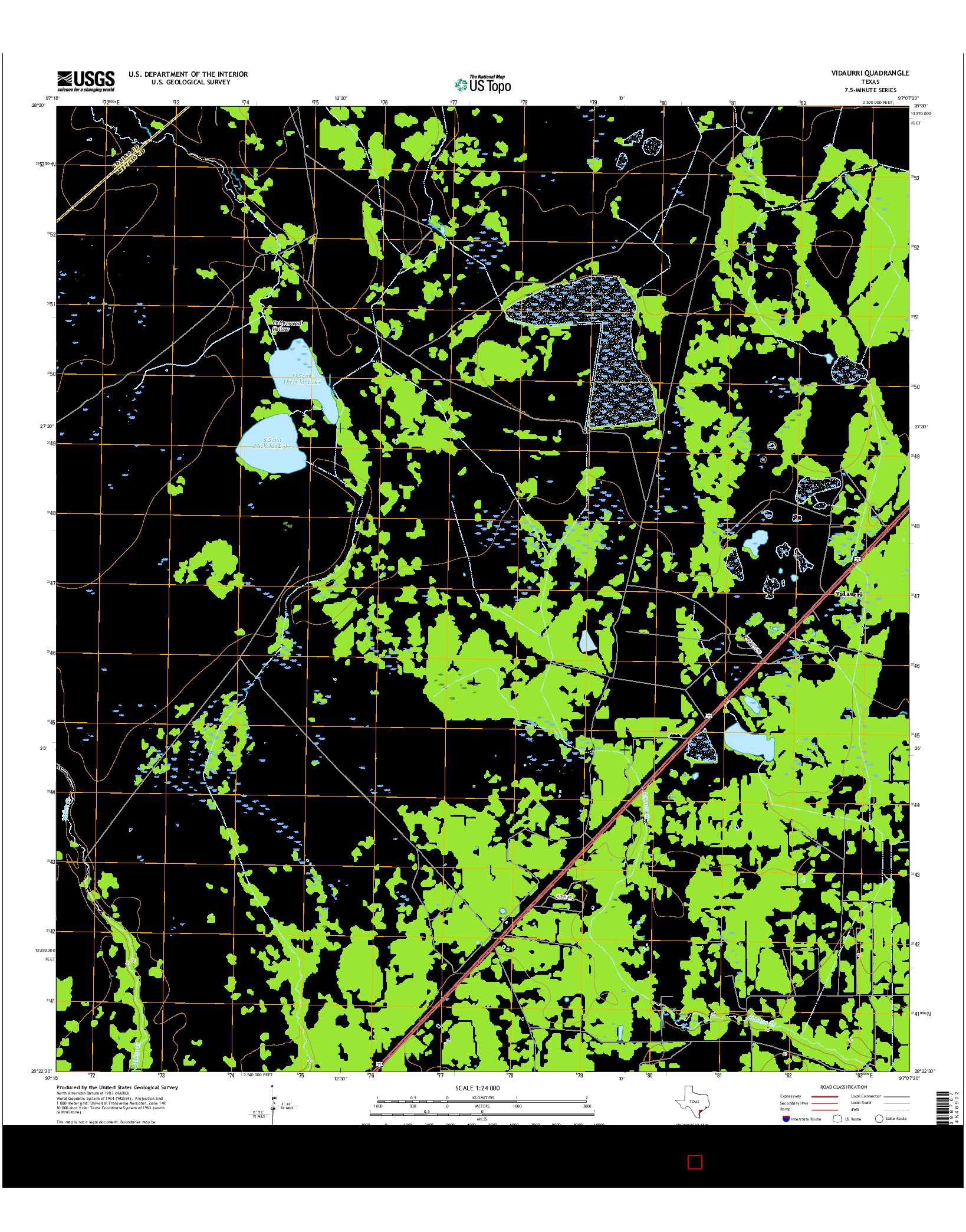 USGS US TOPO 7.5-MINUTE MAP FOR VIDAURRI, TX 2016