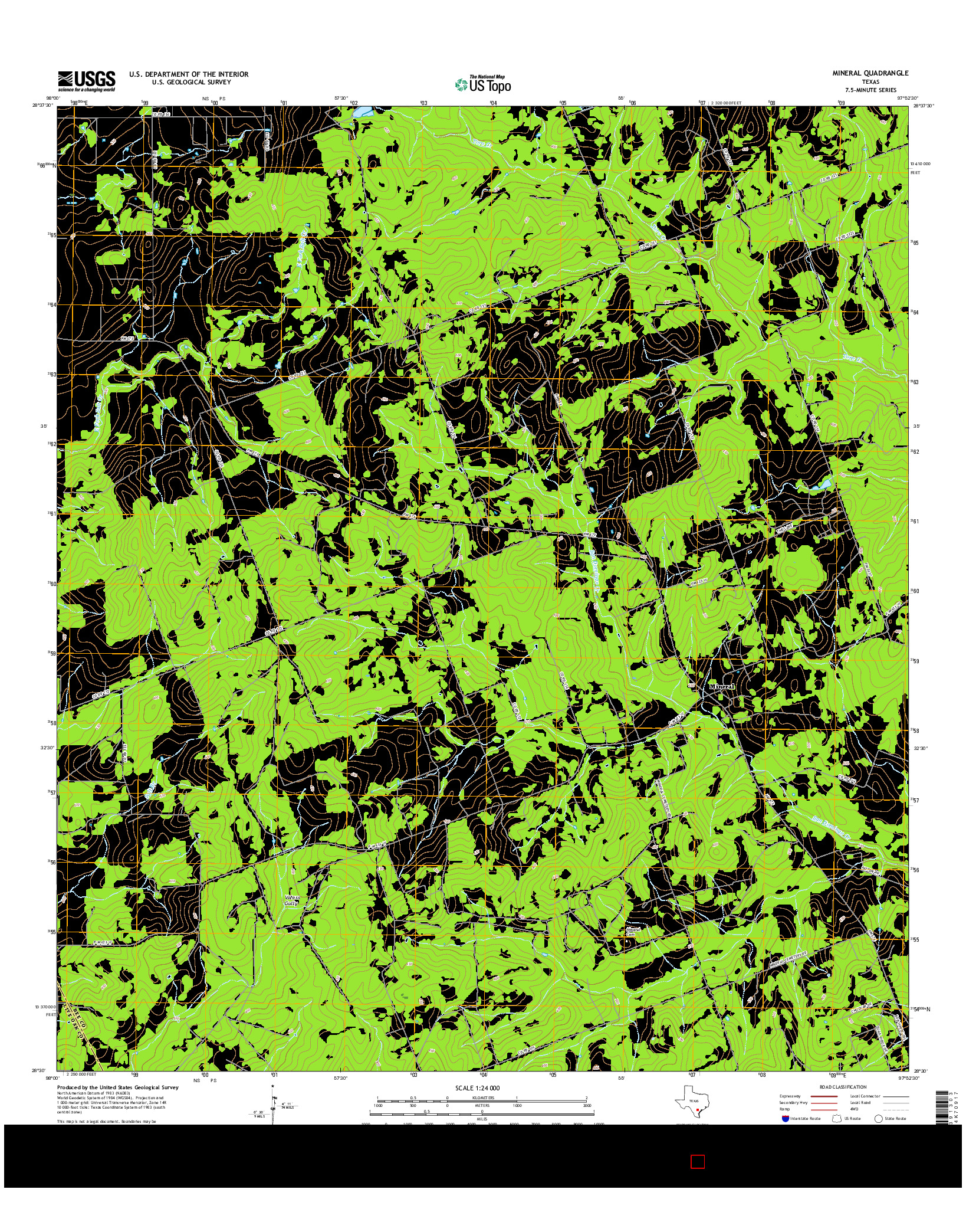 USGS US TOPO 7.5-MINUTE MAP FOR MINERAL, TX 2016