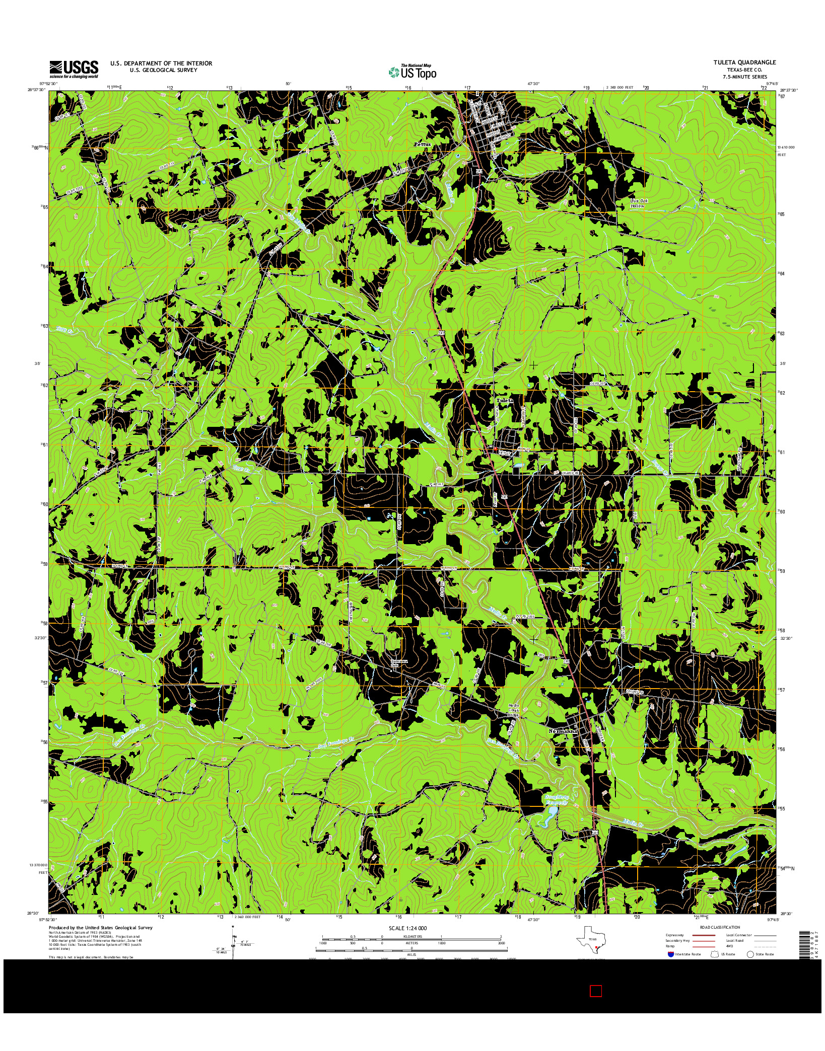 USGS US TOPO 7.5-MINUTE MAP FOR TULETA, TX 2016