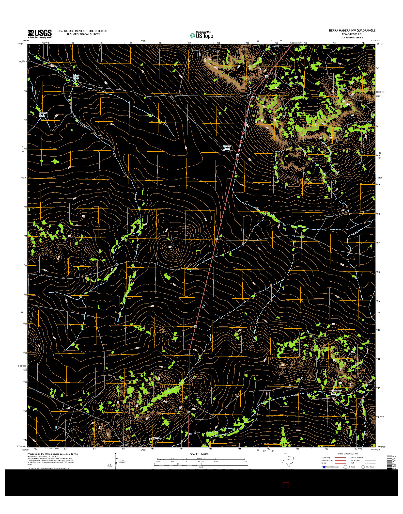 USGS US TOPO 7.5-MINUTE MAP FOR SIERRA MADERA NW, TX 2016