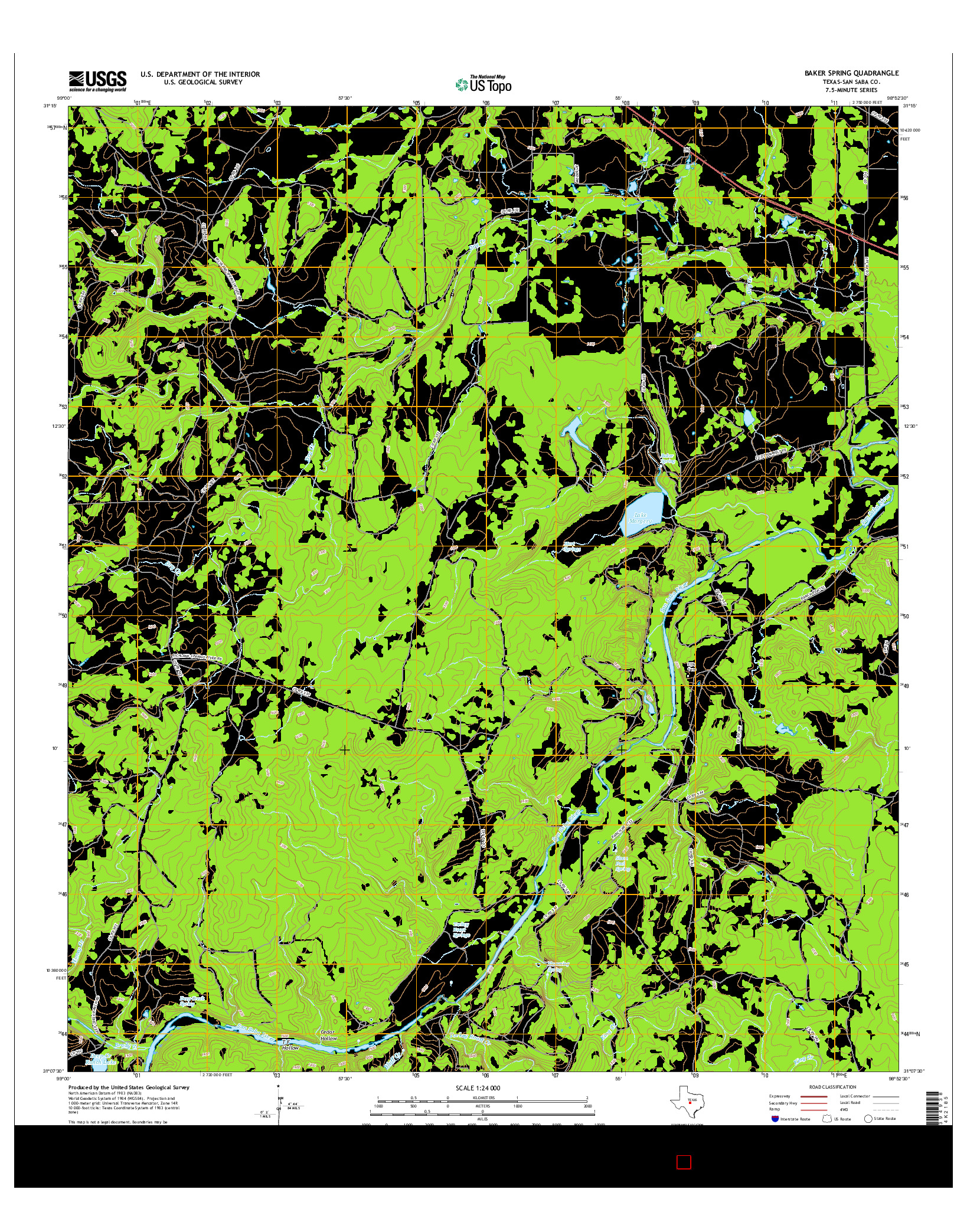 USGS US TOPO 7.5-MINUTE MAP FOR BAKER SPRING, TX 2016