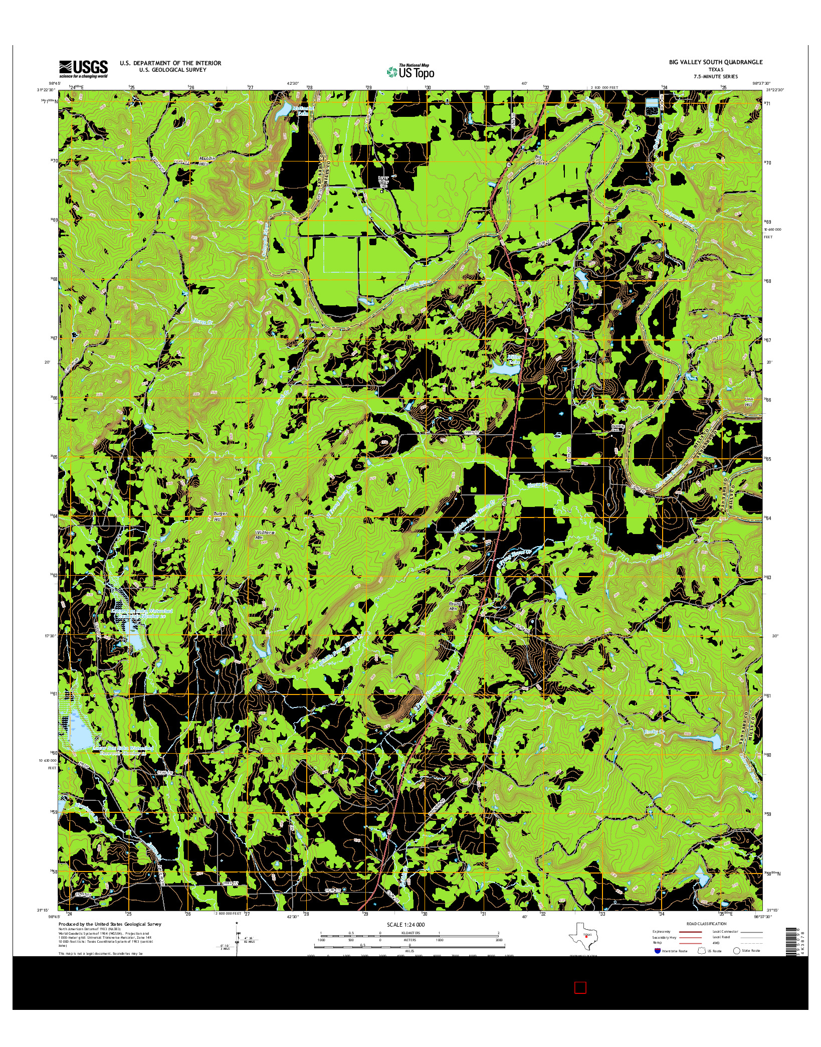 USGS US TOPO 7.5-MINUTE MAP FOR BIG VALLEY SOUTH, TX 2016