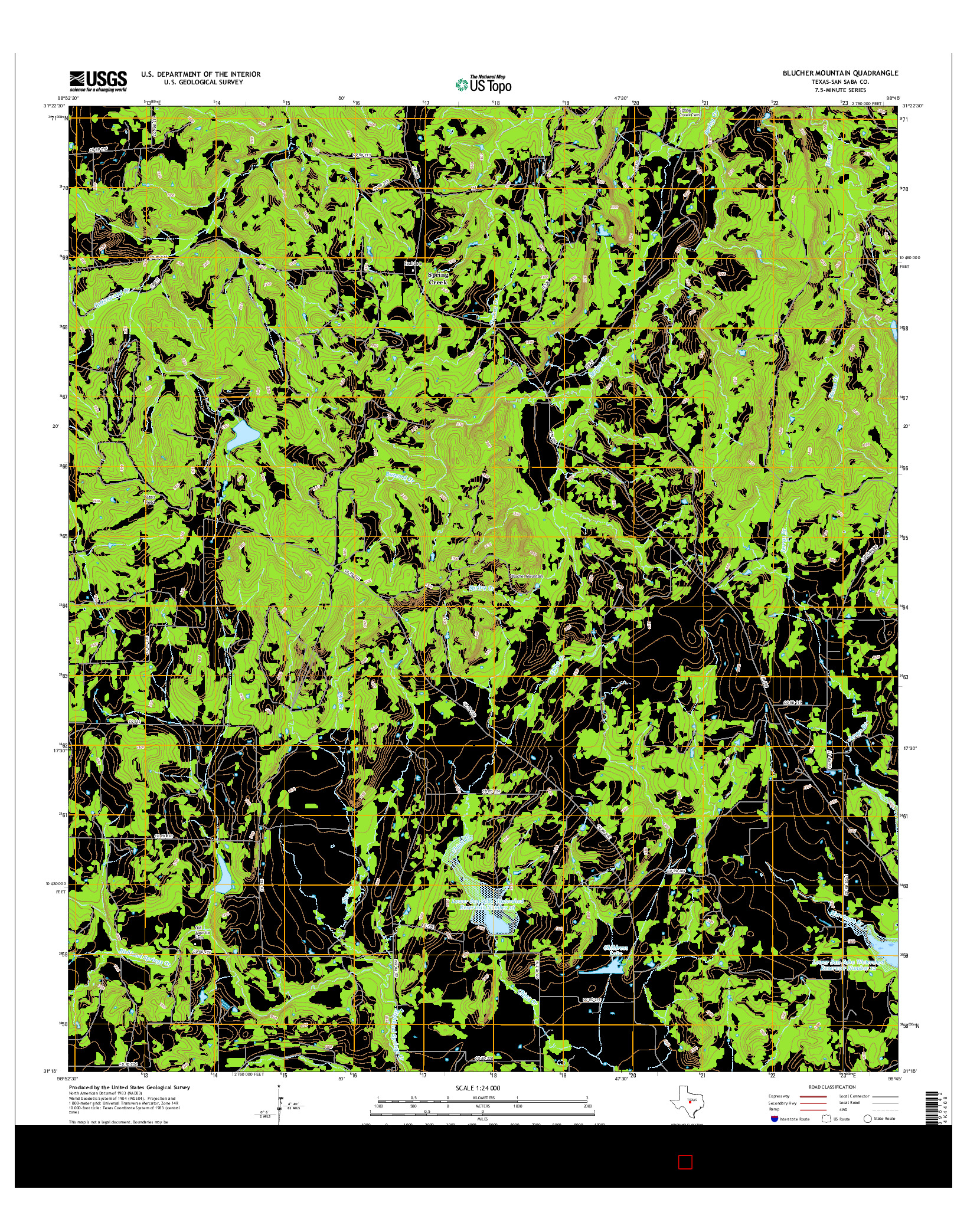 USGS US TOPO 7.5-MINUTE MAP FOR BLUCHER MOUNTAIN, TX 2016