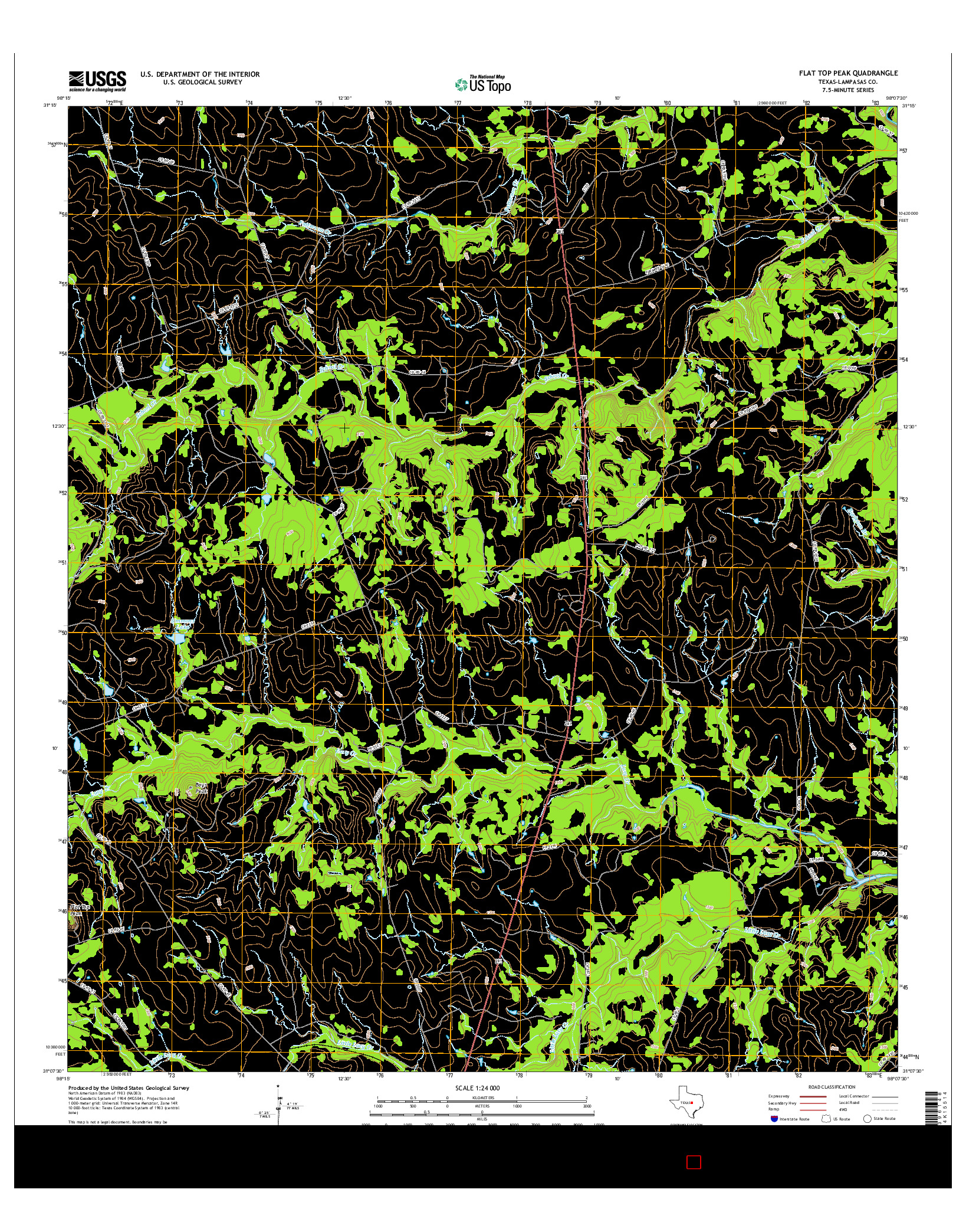 USGS US TOPO 7.5-MINUTE MAP FOR FLAT TOP PEAK, TX 2016