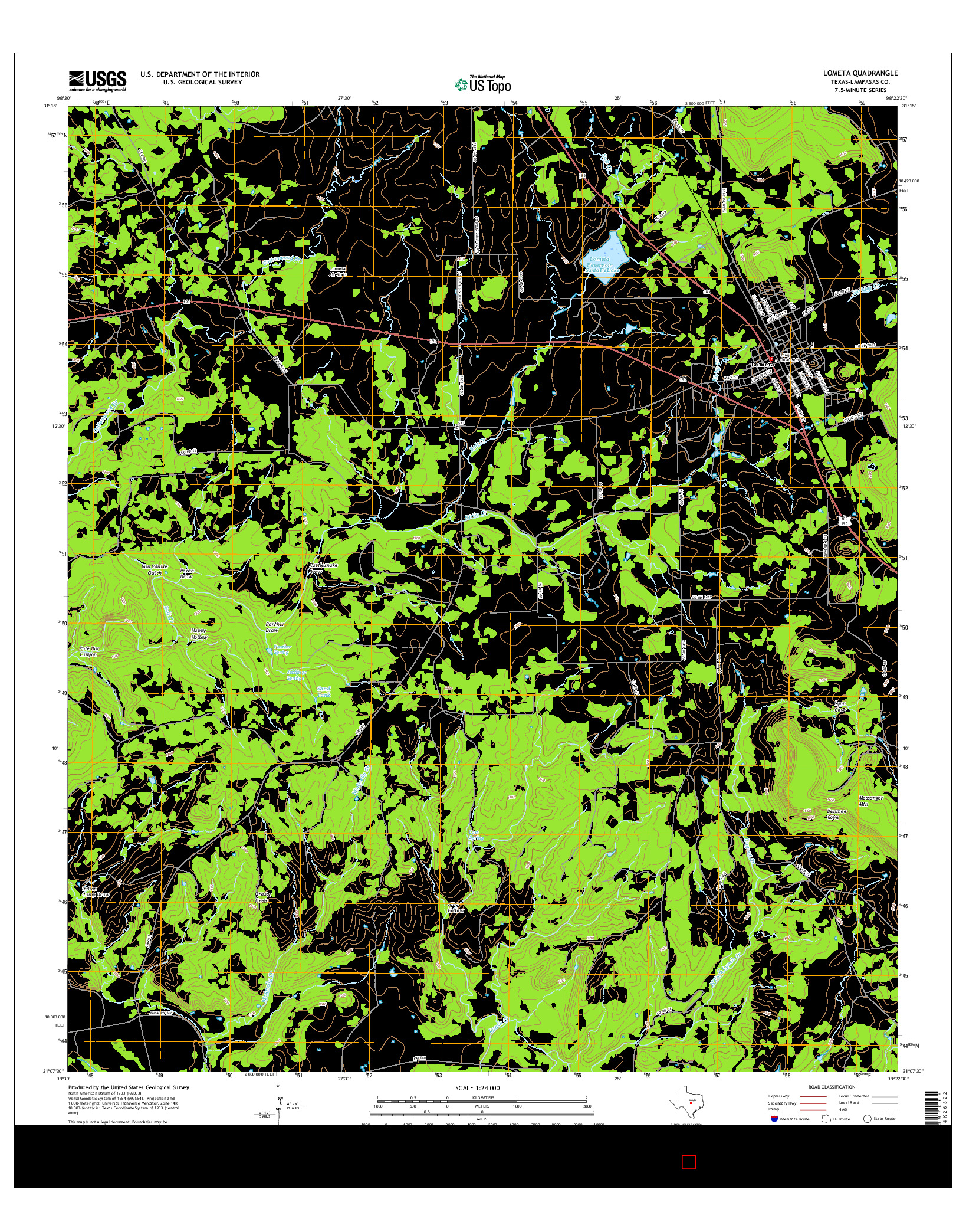 USGS US TOPO 7.5-MINUTE MAP FOR LOMETA, TX 2016