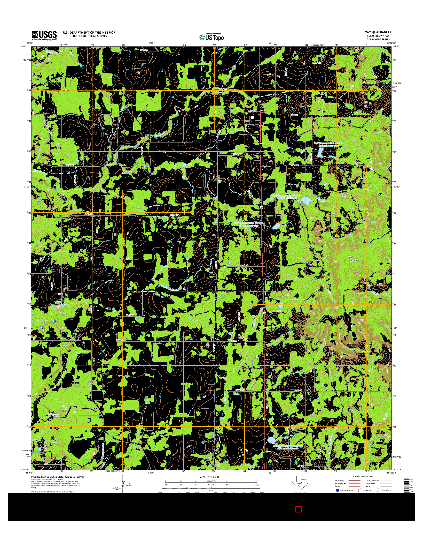 USGS US TOPO 7.5-MINUTE MAP FOR MAY, TX 2016