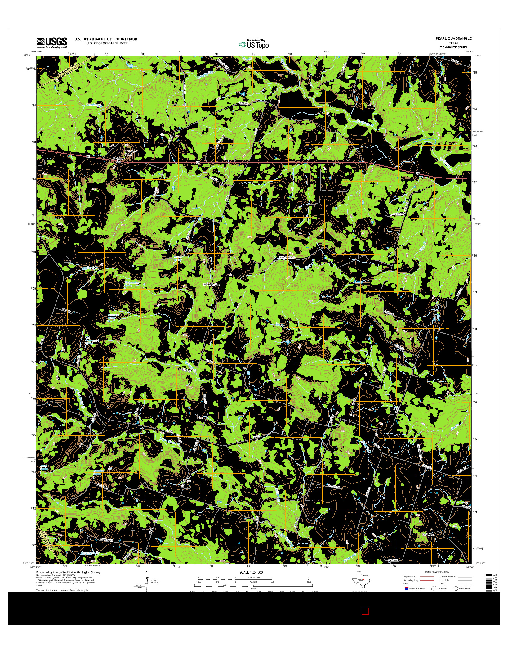 USGS US TOPO 7.5-MINUTE MAP FOR PEARL, TX 2016