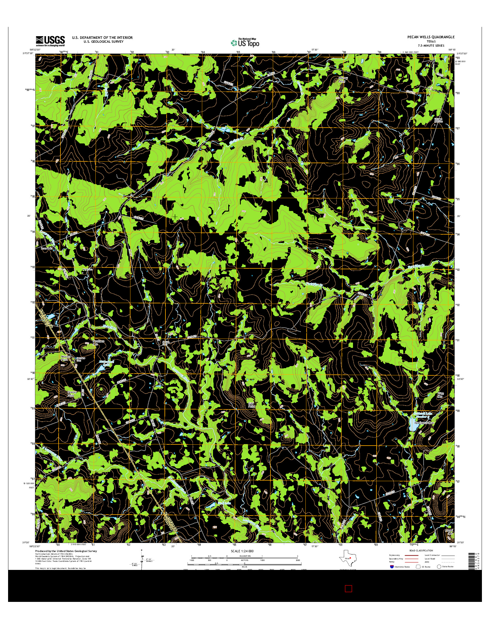 USGS US TOPO 7.5-MINUTE MAP FOR PECAN WELLS, TX 2016