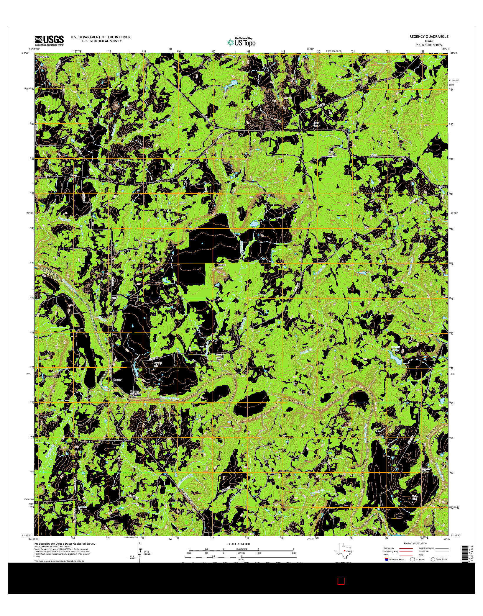 USGS US TOPO 7.5-MINUTE MAP FOR REGENCY, TX 2016