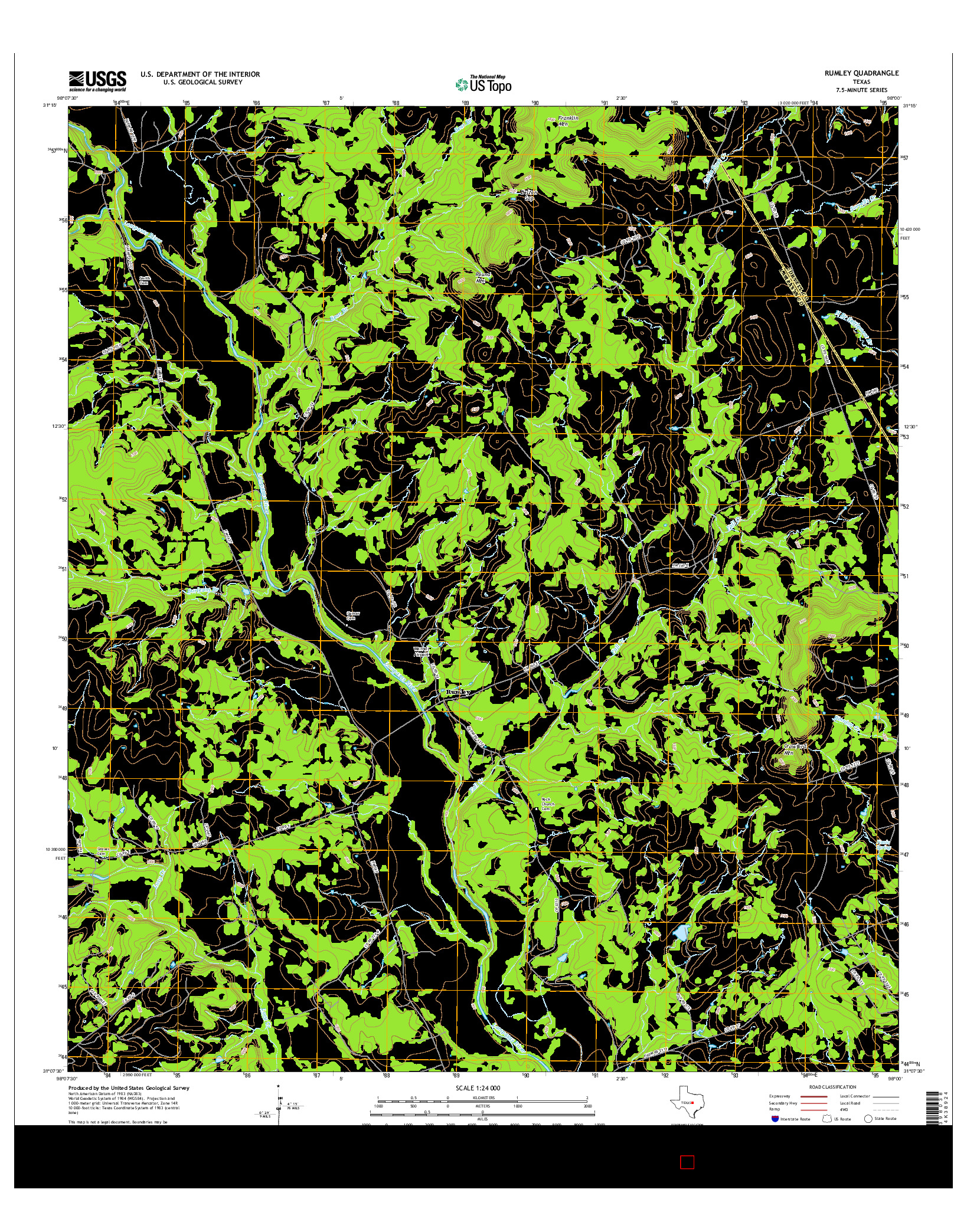 USGS US TOPO 7.5-MINUTE MAP FOR RUMLEY, TX 2016