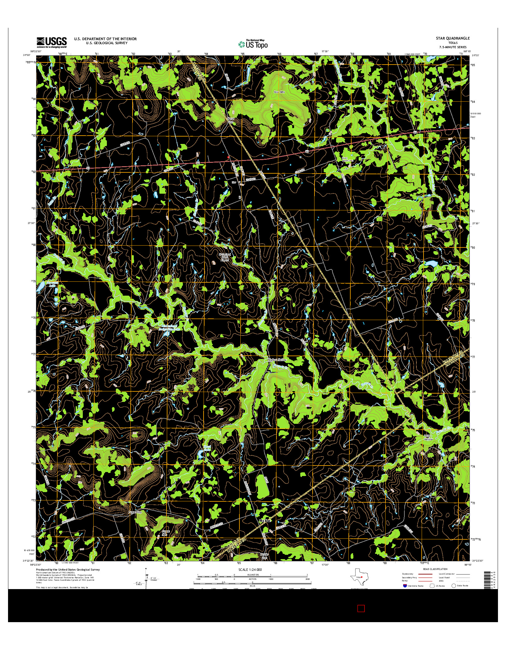 USGS US TOPO 7.5-MINUTE MAP FOR STAR, TX 2016