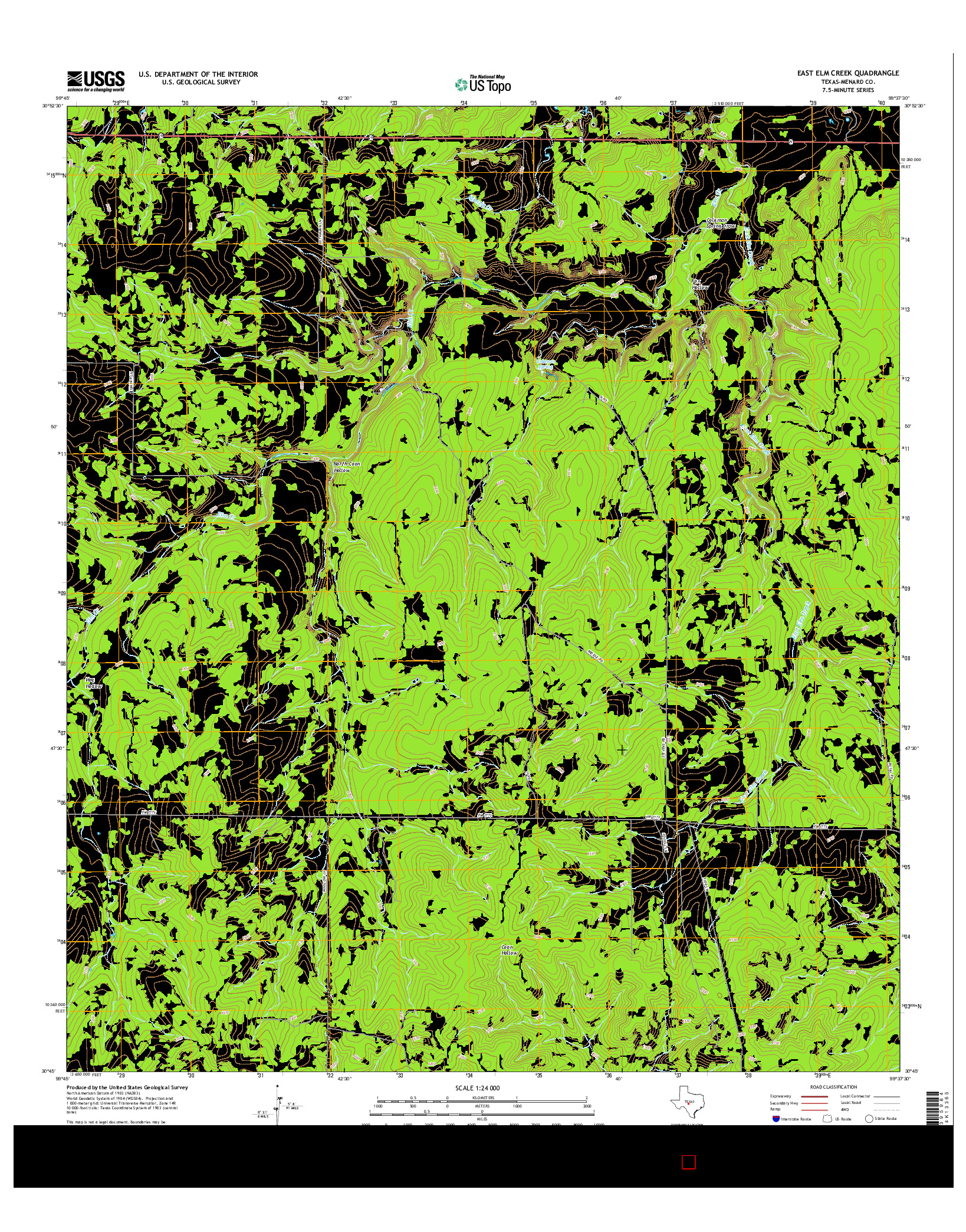 USGS US TOPO 7.5-MINUTE MAP FOR EAST ELM CREEK, TX 2016