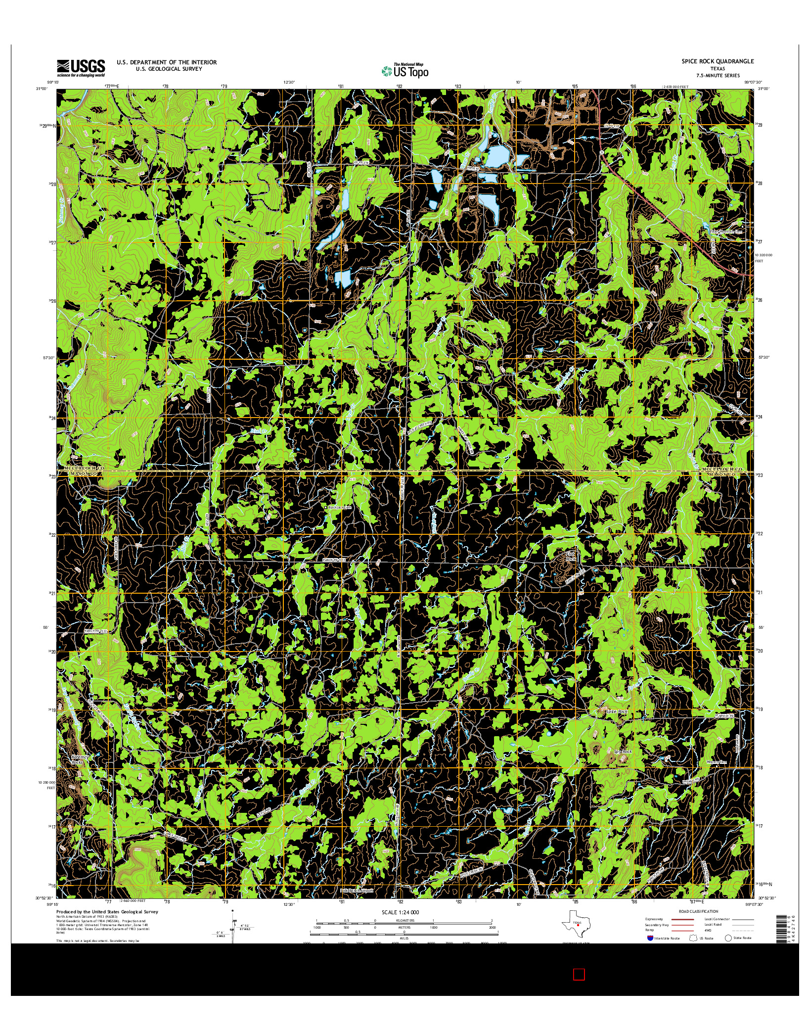 USGS US TOPO 7.5-MINUTE MAP FOR SPICE ROCK, TX 2016