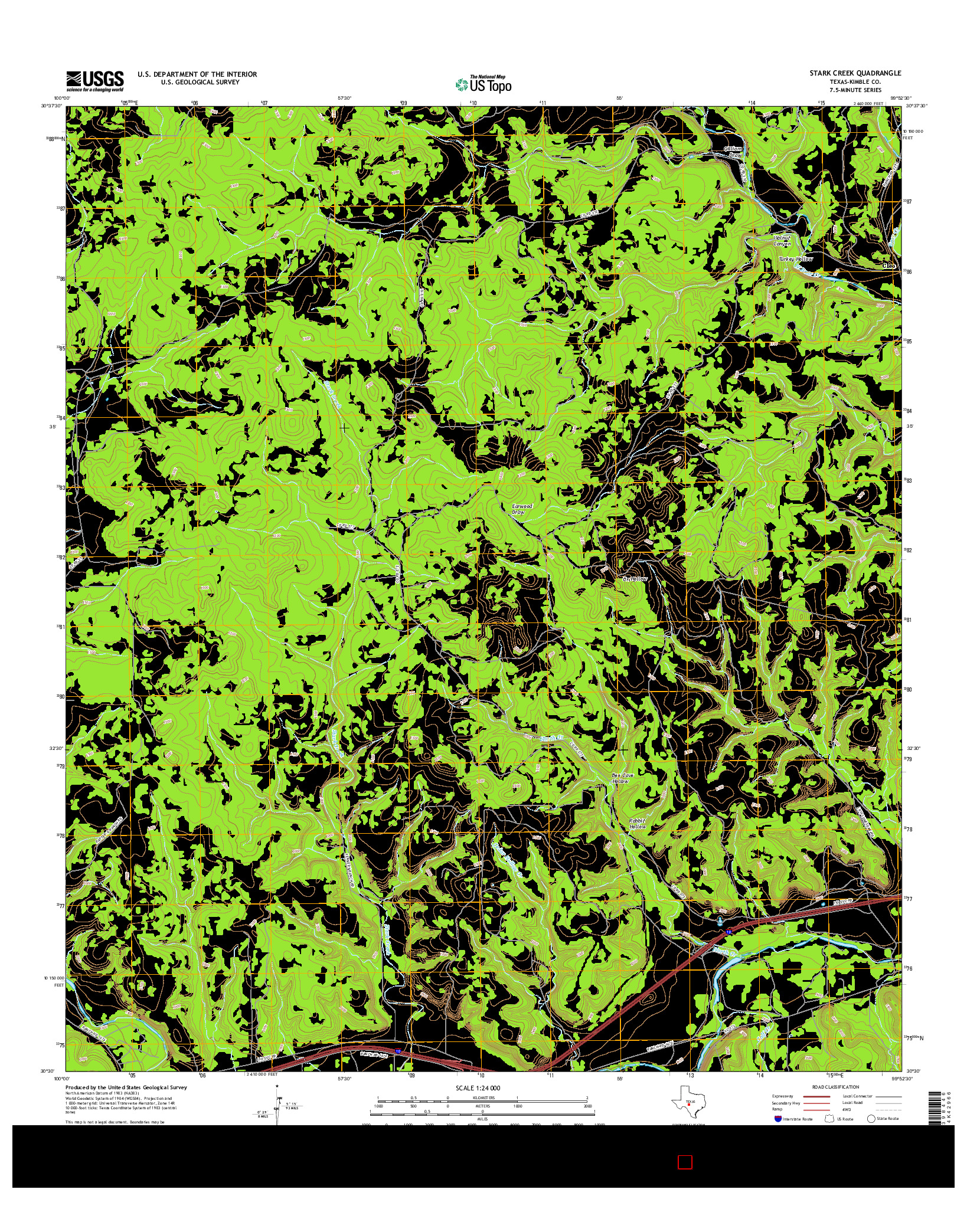 USGS US TOPO 7.5-MINUTE MAP FOR STARK CREEK, TX 2016