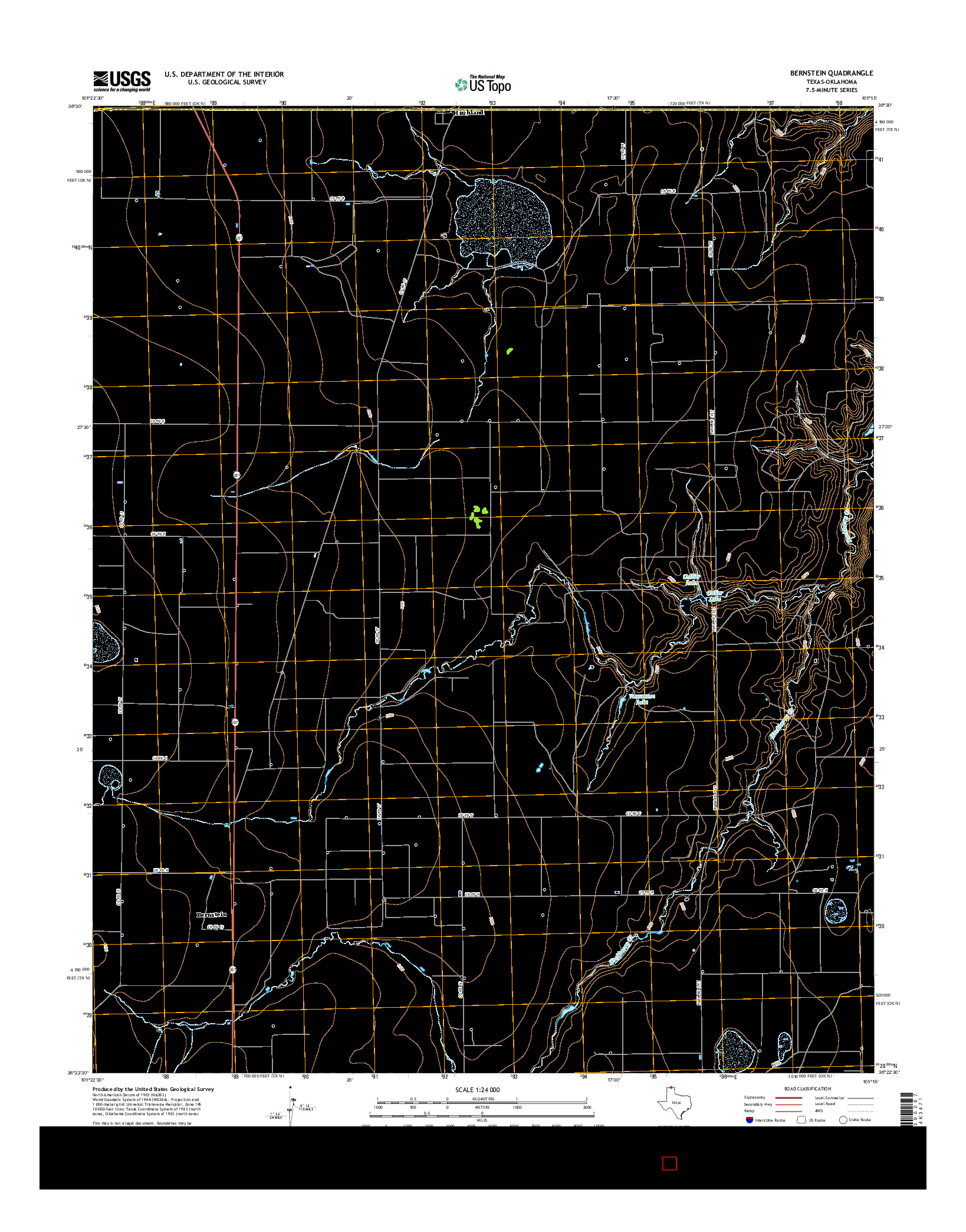 USGS US TOPO 7.5-MINUTE MAP FOR BERNSTEIN, TX-OK 2016