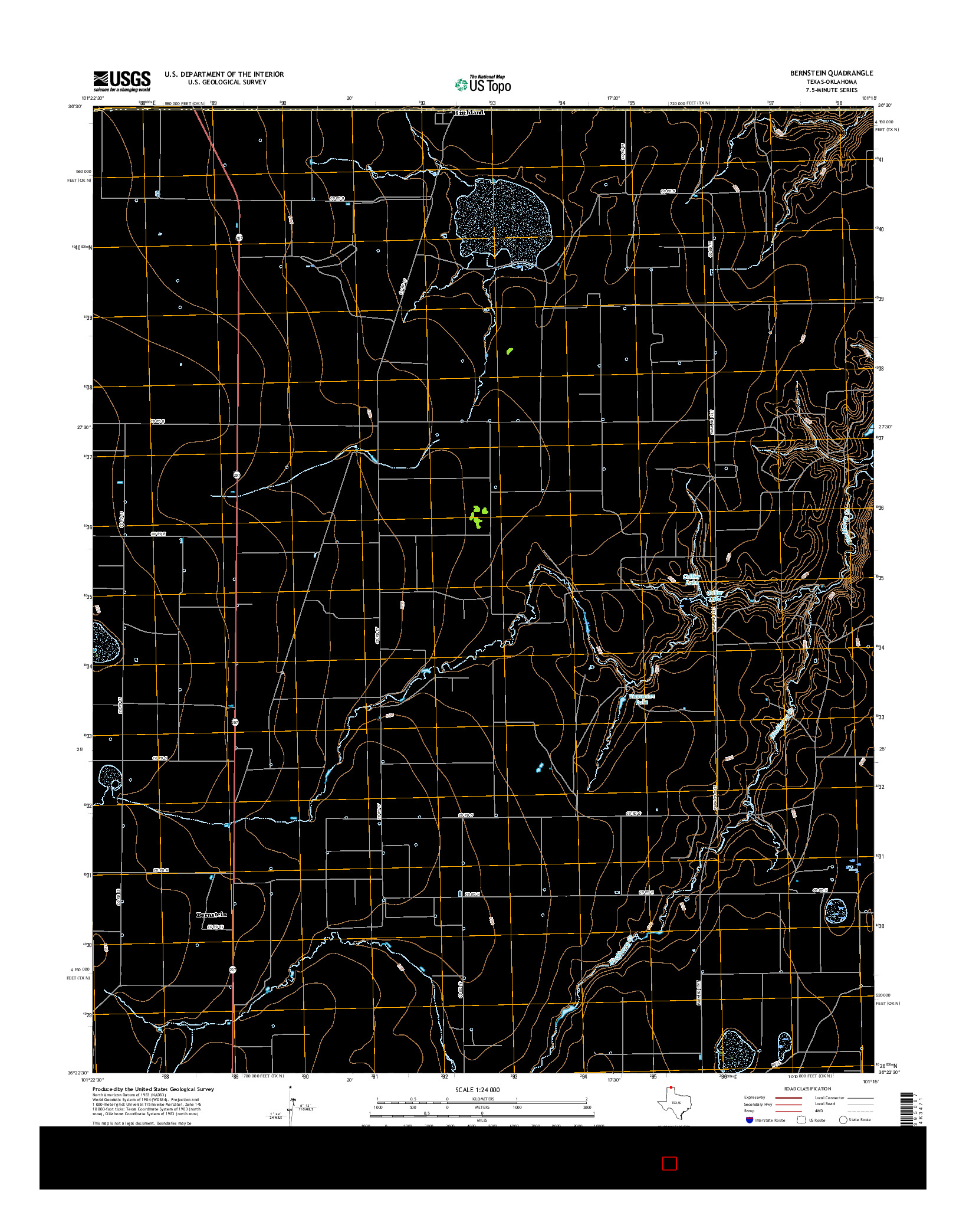 USGS US TOPO 7.5-MINUTE MAP FOR BERNSTEIN, TX-OK 2016