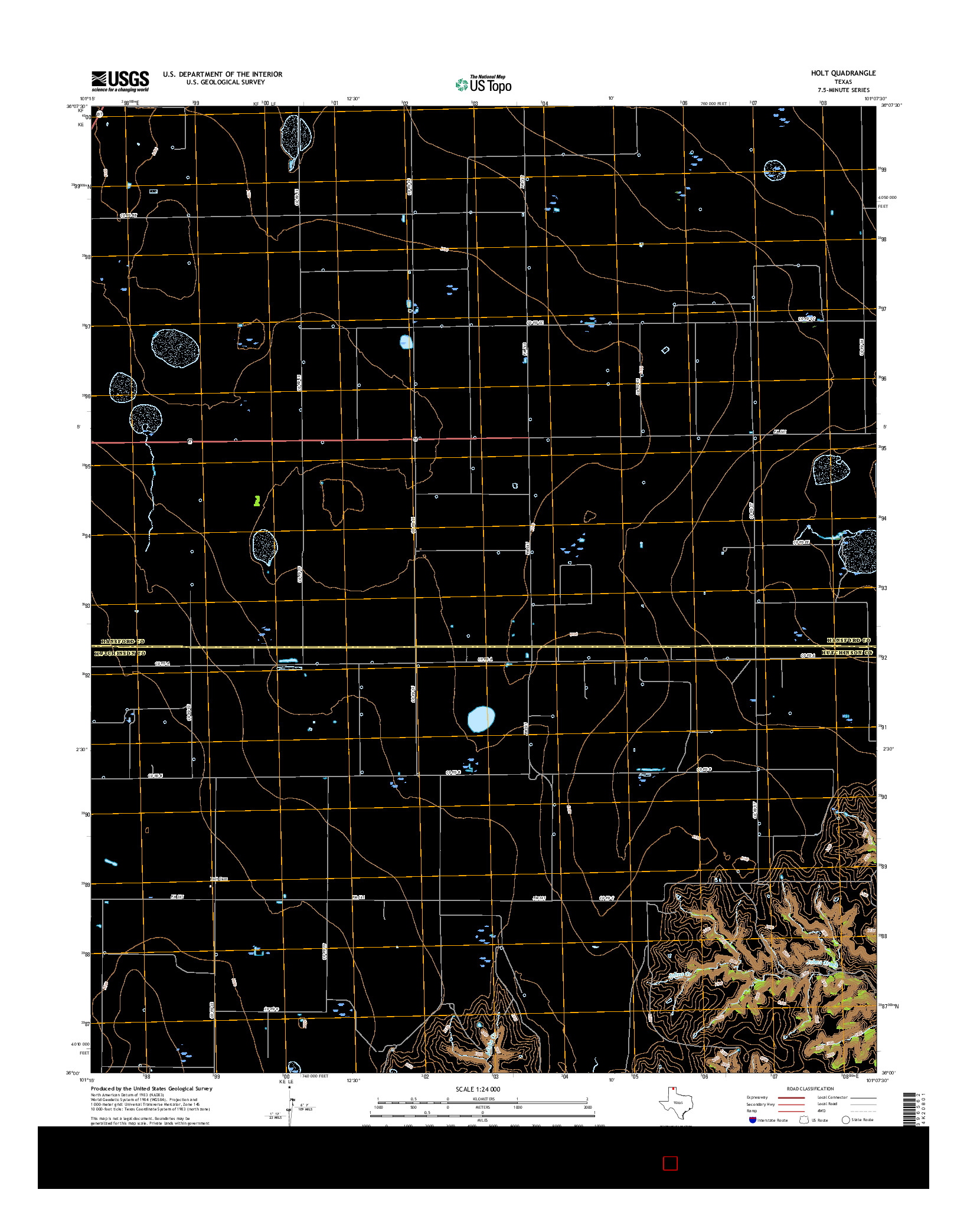 USGS US TOPO 7.5-MINUTE MAP FOR HOLT, TX 2016