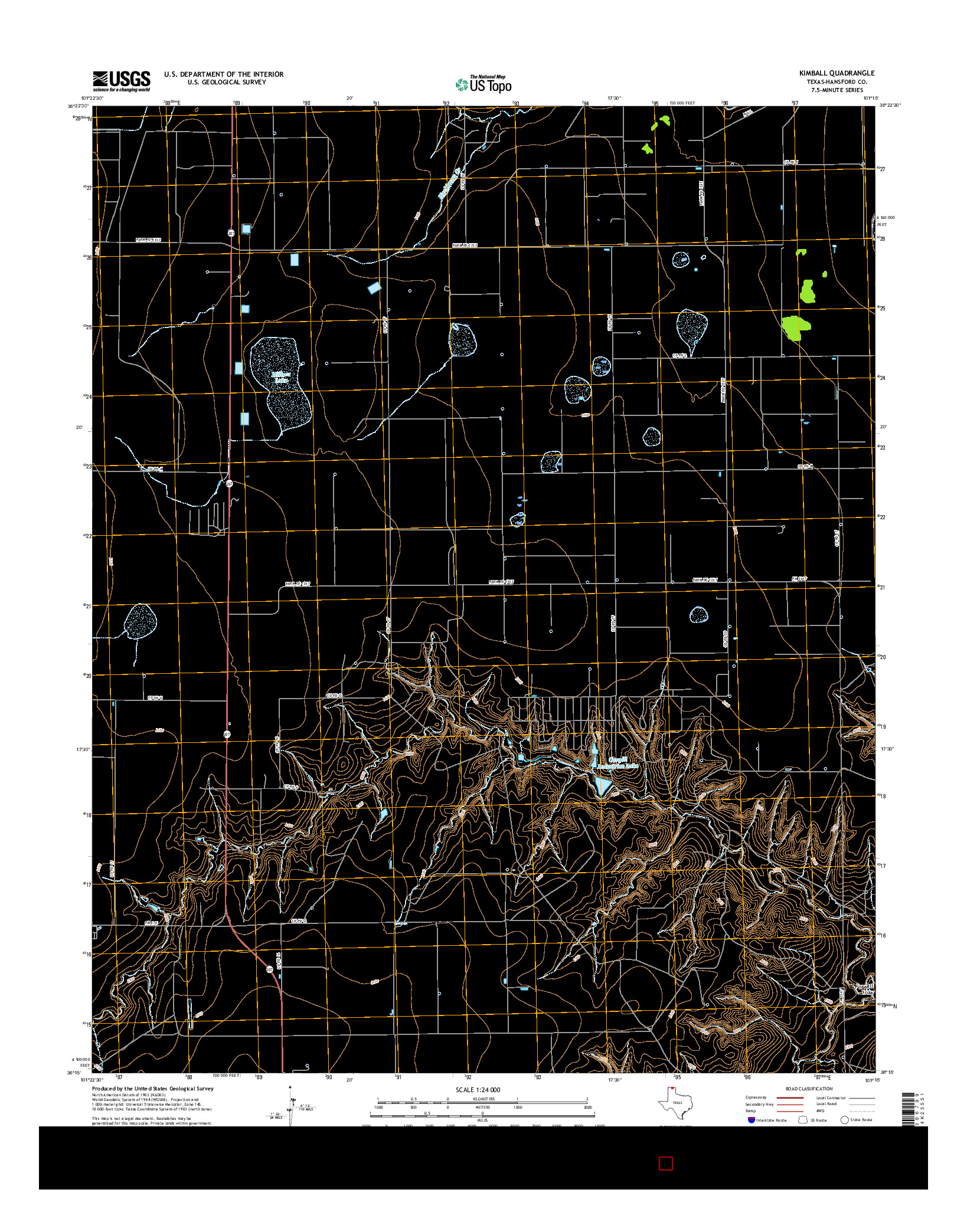 USGS US TOPO 7.5-MINUTE MAP FOR KIMBALL, TX 2016