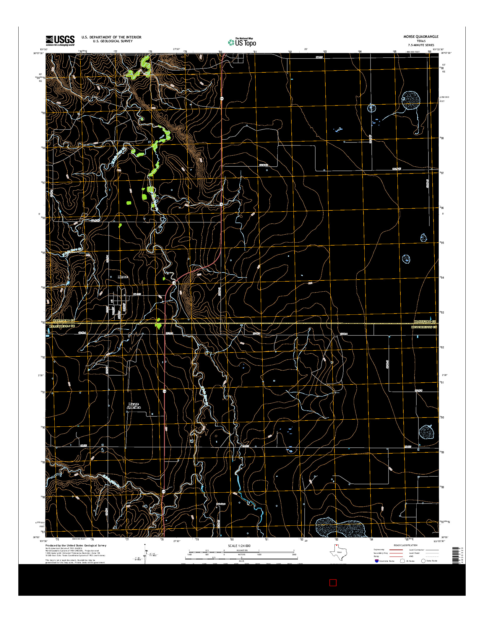 USGS US TOPO 7.5-MINUTE MAP FOR MORSE, TX 2016