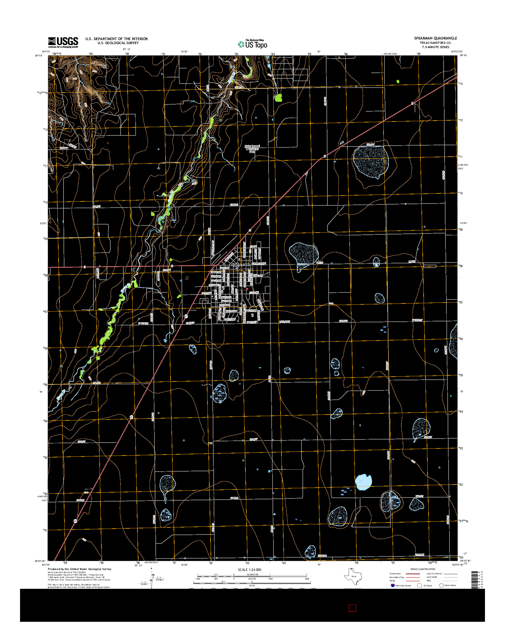 USGS US TOPO 7.5-MINUTE MAP FOR SPEARMAN, TX 2016