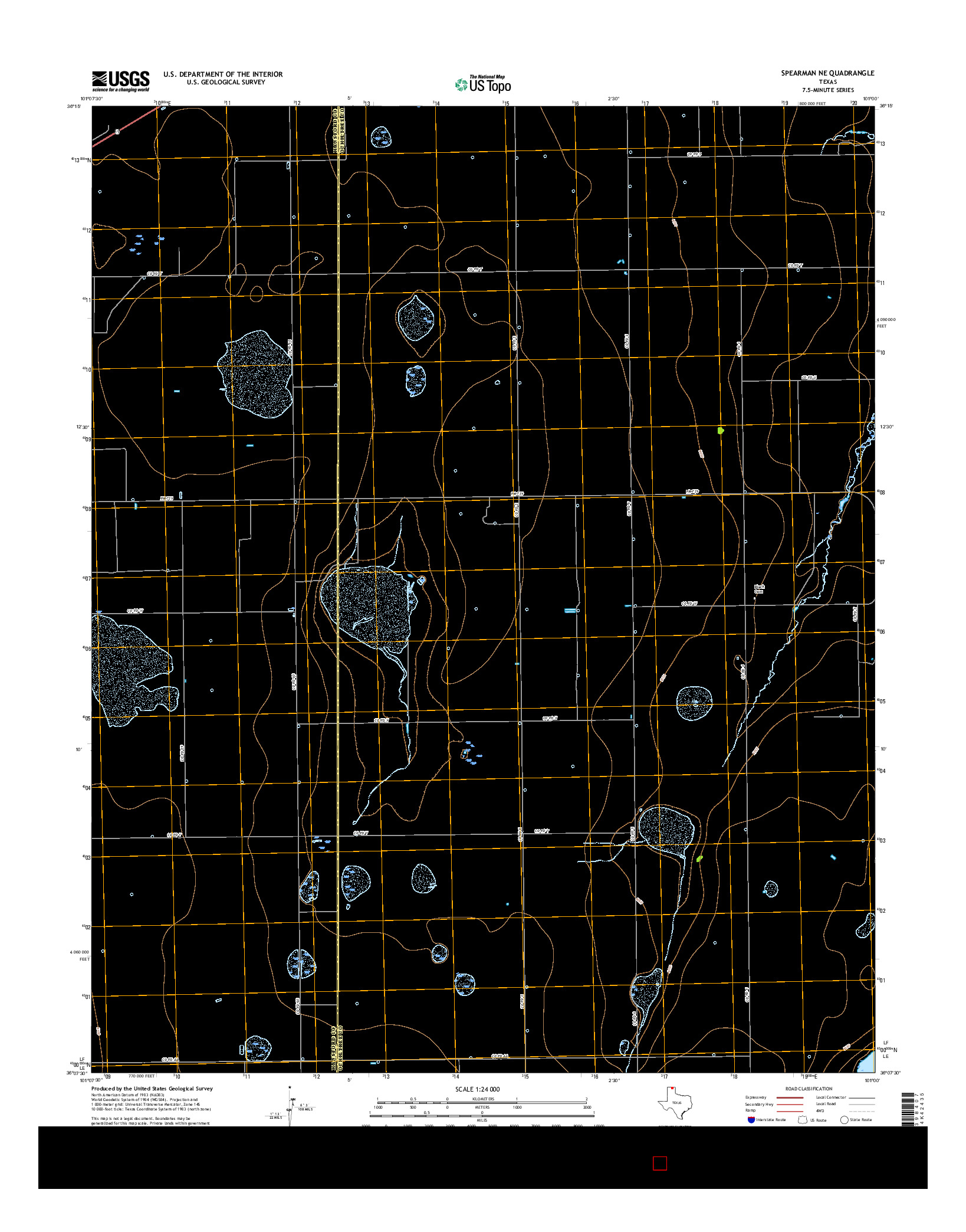 USGS US TOPO 7.5-MINUTE MAP FOR SPEARMAN NE, TX 2016