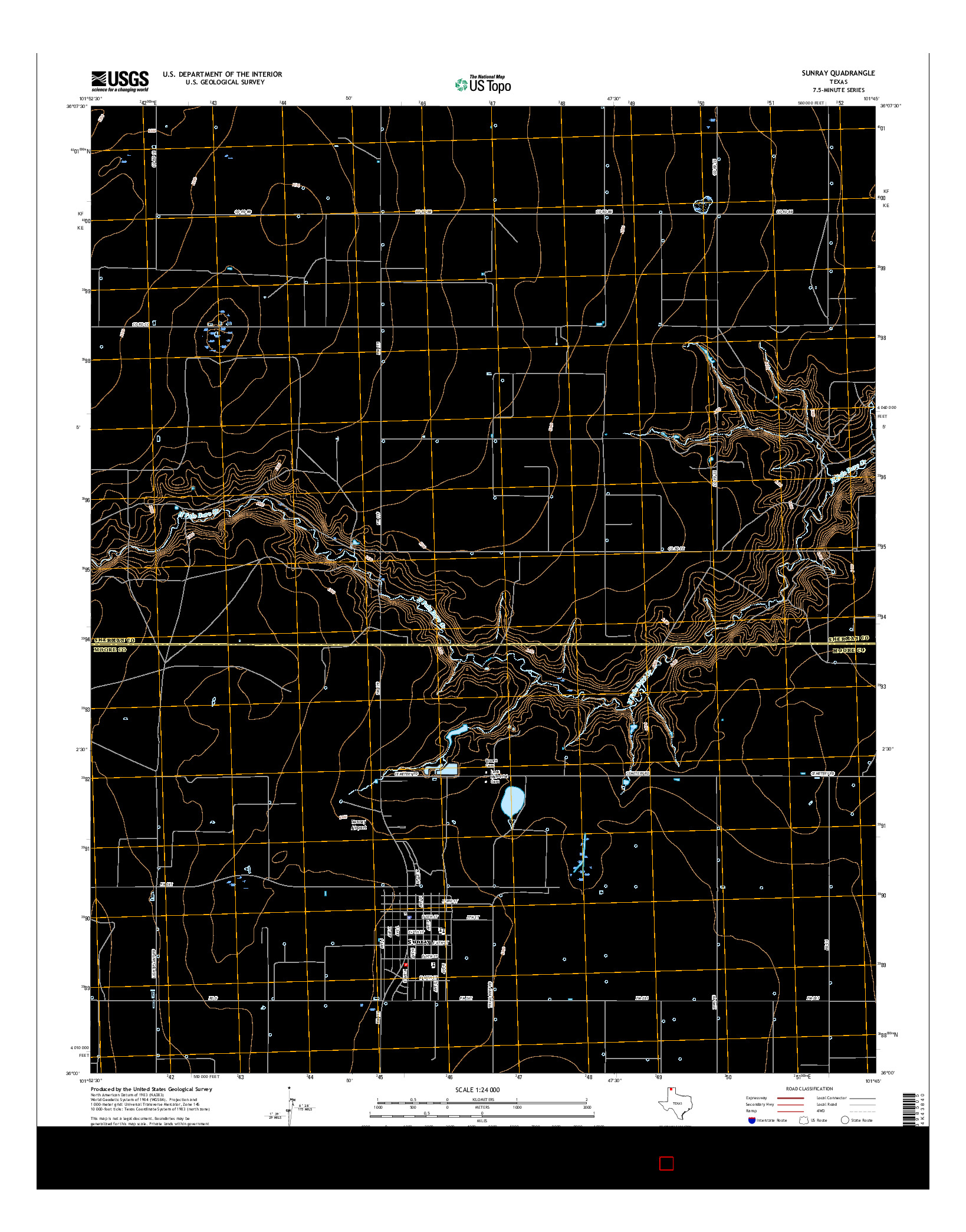 USGS US TOPO 7.5-MINUTE MAP FOR SUNRAY, TX 2016