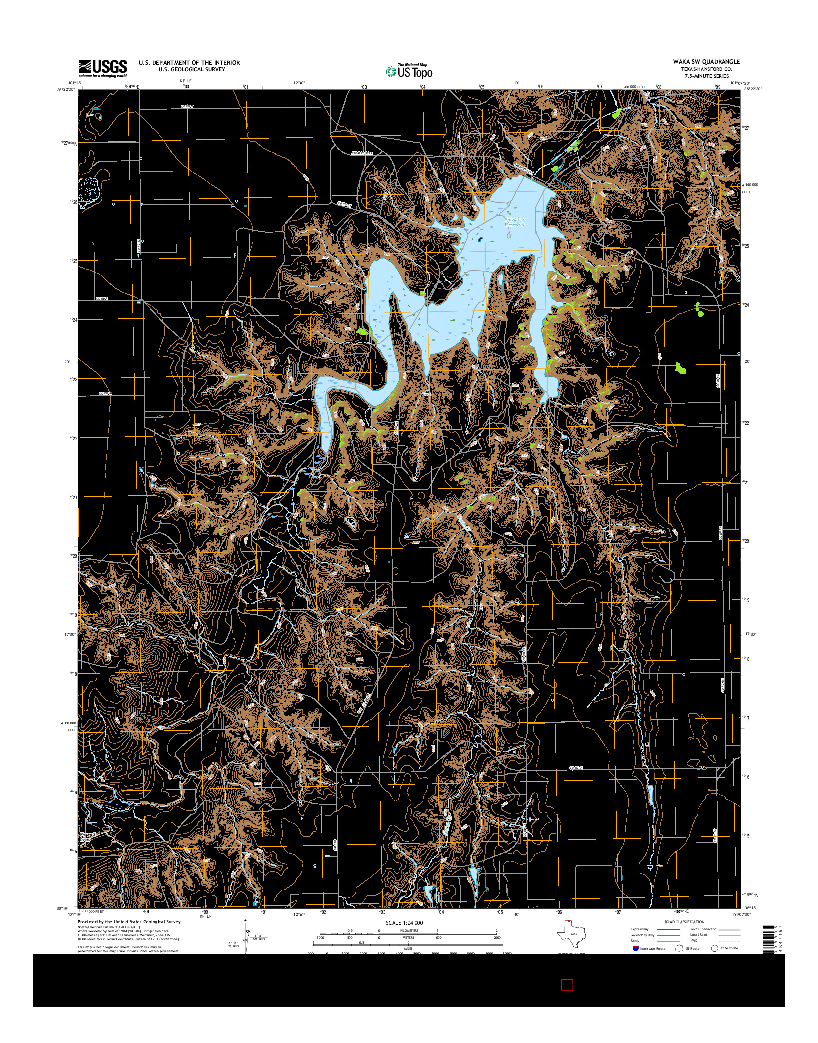 USGS US TOPO 7.5-MINUTE MAP FOR WAKA SW, TX 2016