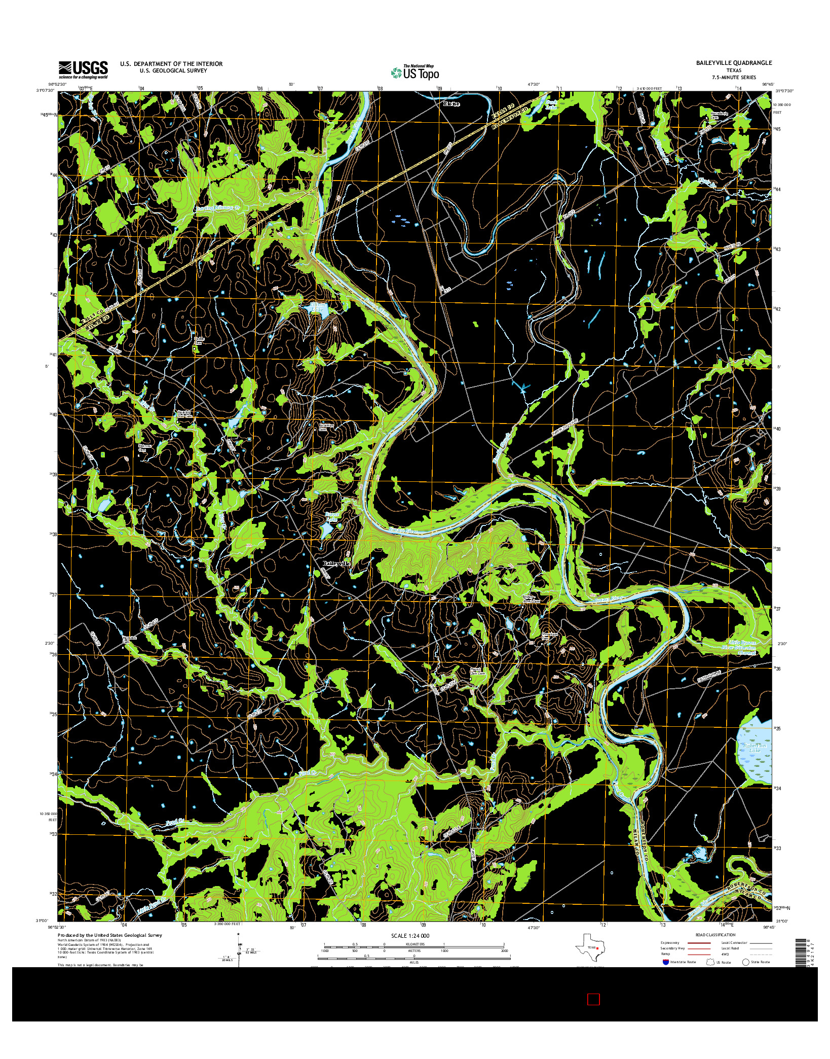 USGS US TOPO 7.5-MINUTE MAP FOR BAILEYVILLE, TX 2016