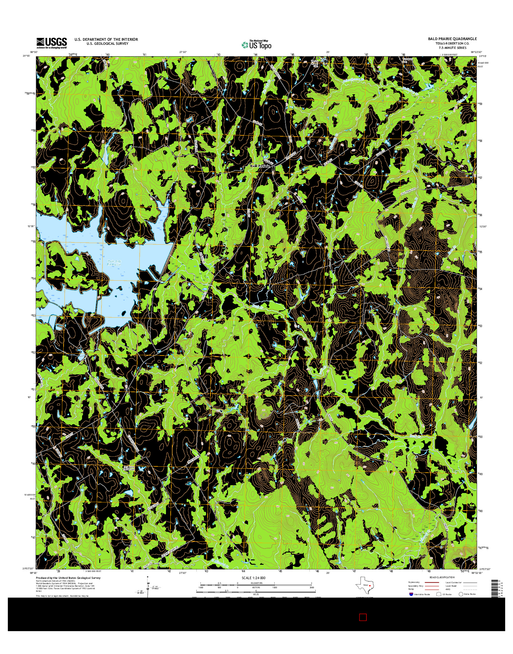 USGS US TOPO 7.5-MINUTE MAP FOR BALD PRAIRIE, TX 2016