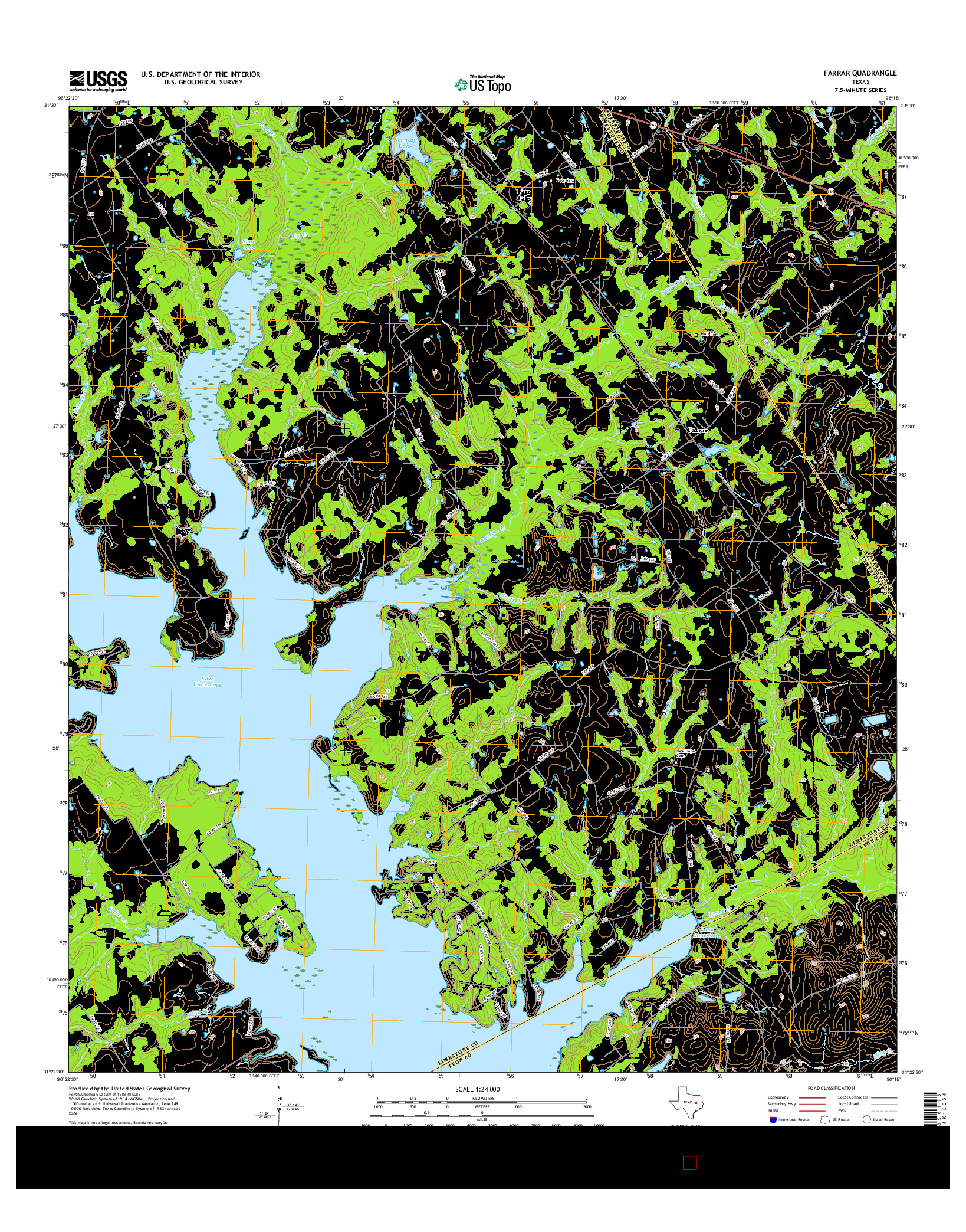 USGS US TOPO 7.5-MINUTE MAP FOR FARRAR, TX 2016