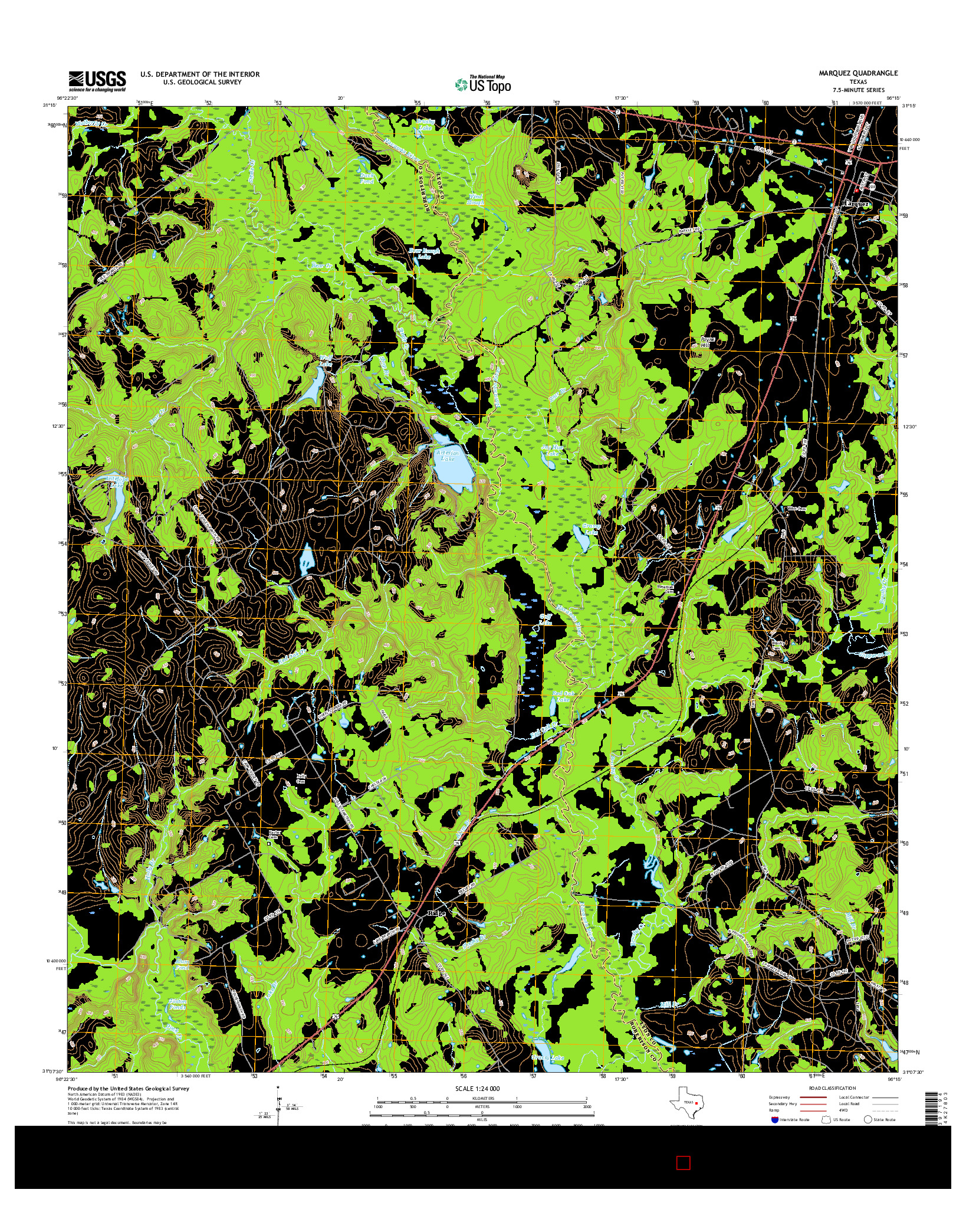 USGS US TOPO 7.5-MINUTE MAP FOR MARQUEZ, TX 2016