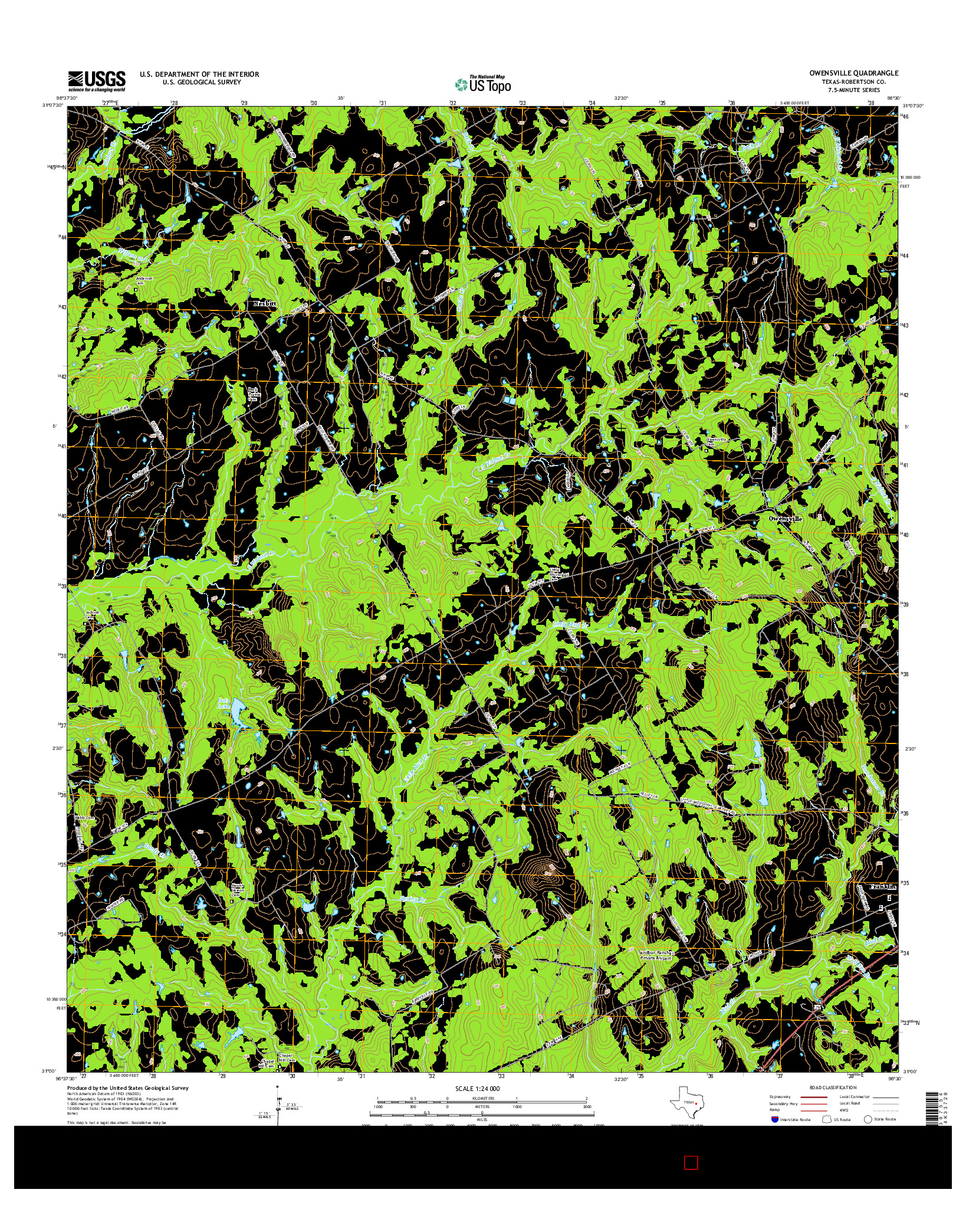 USGS US TOPO 7.5-MINUTE MAP FOR OWENSVILLE, TX 2016