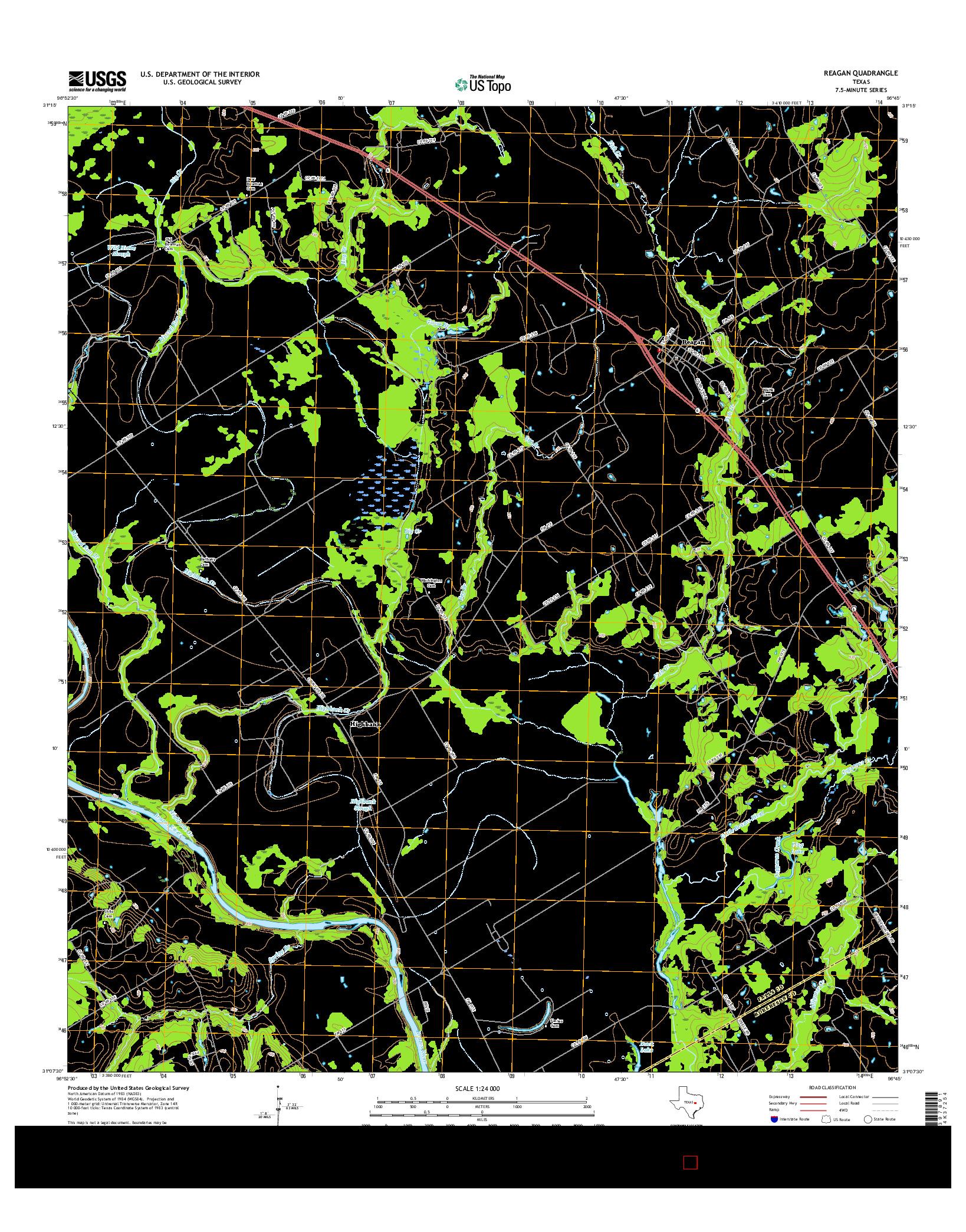 USGS US TOPO 7.5-MINUTE MAP FOR REAGAN, TX 2016