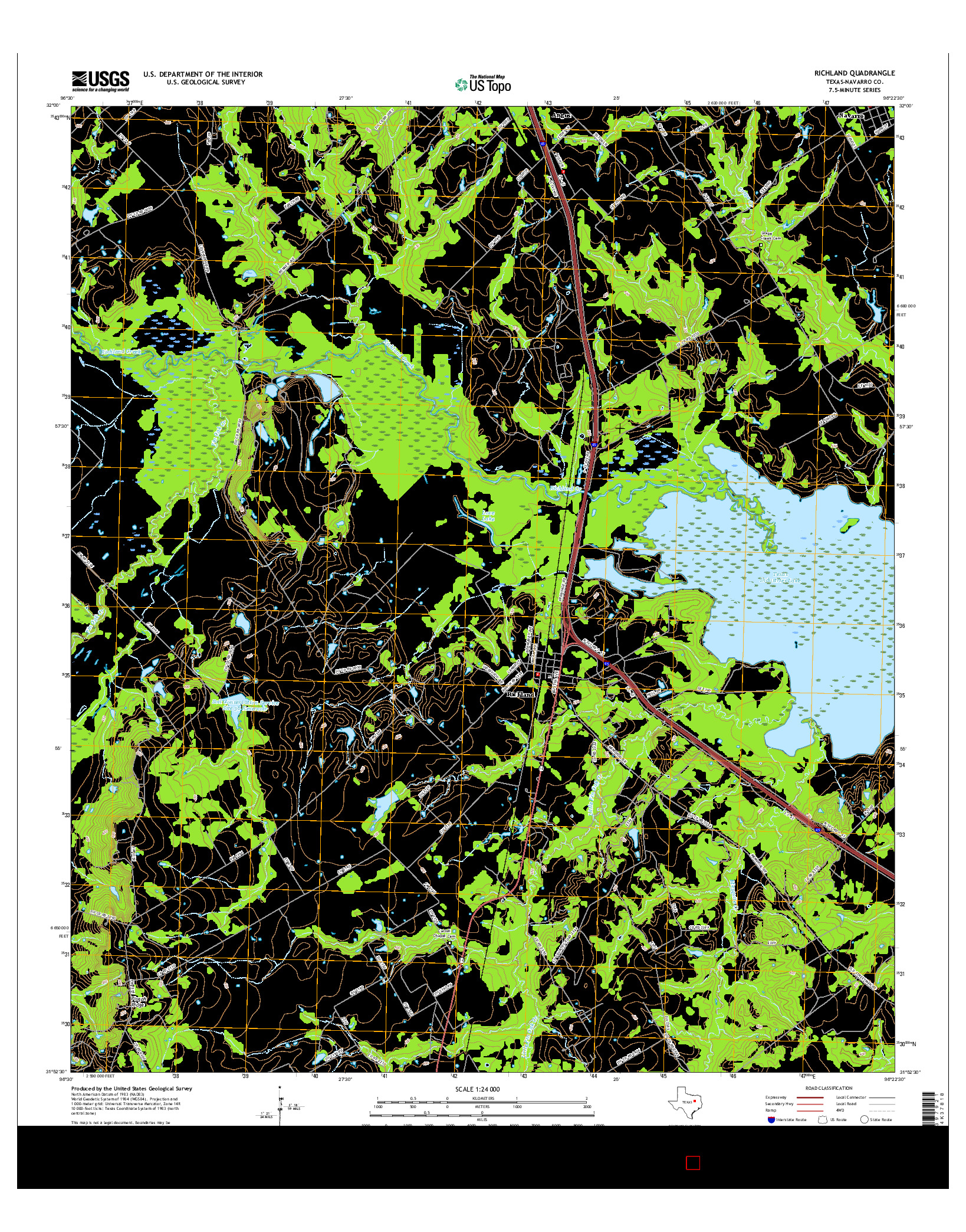 USGS US TOPO 7.5-MINUTE MAP FOR RICHLAND, TX 2016