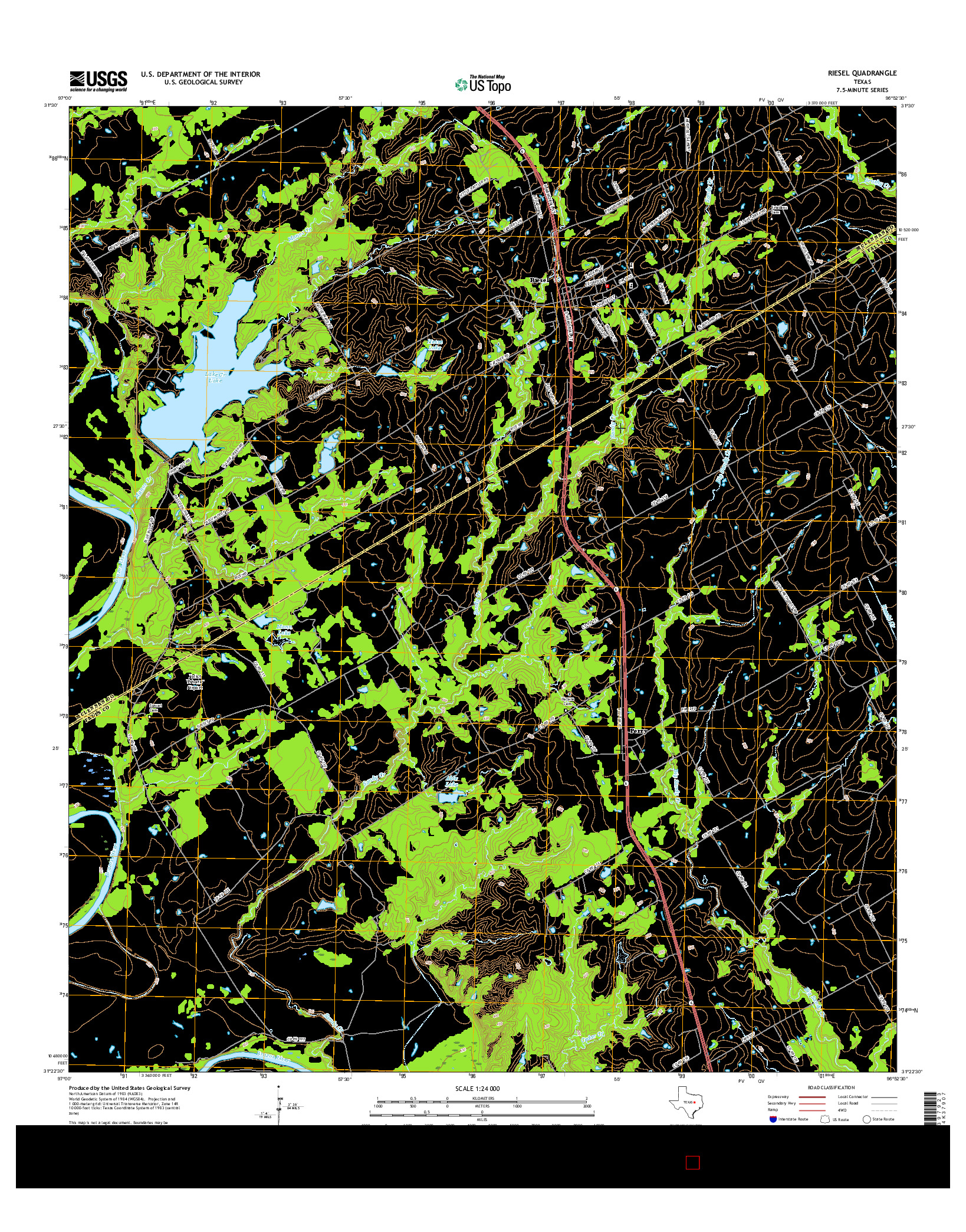 USGS US TOPO 7.5-MINUTE MAP FOR RIESEL, TX 2016