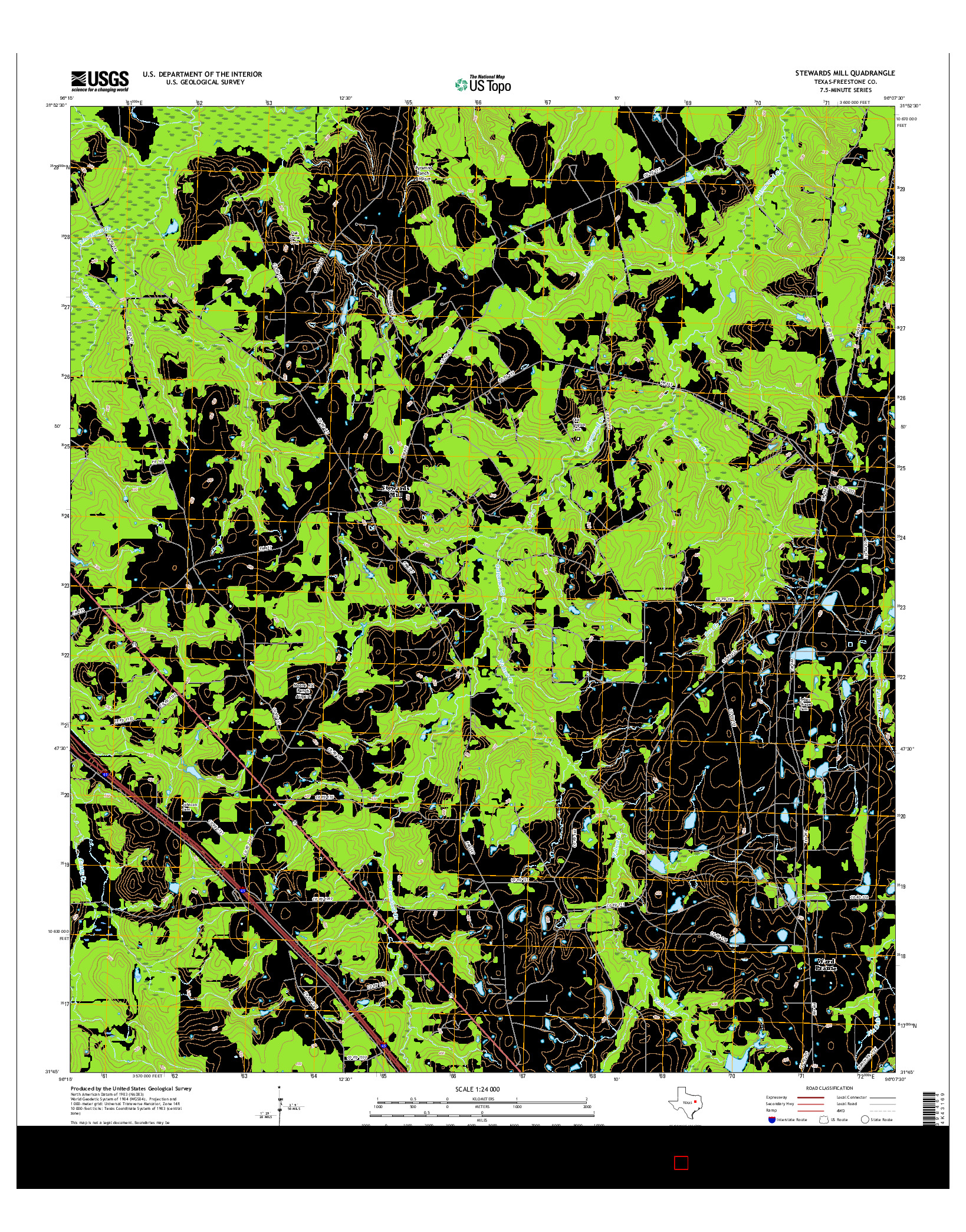 USGS US TOPO 7.5-MINUTE MAP FOR STEWARDS MILL, TX 2016