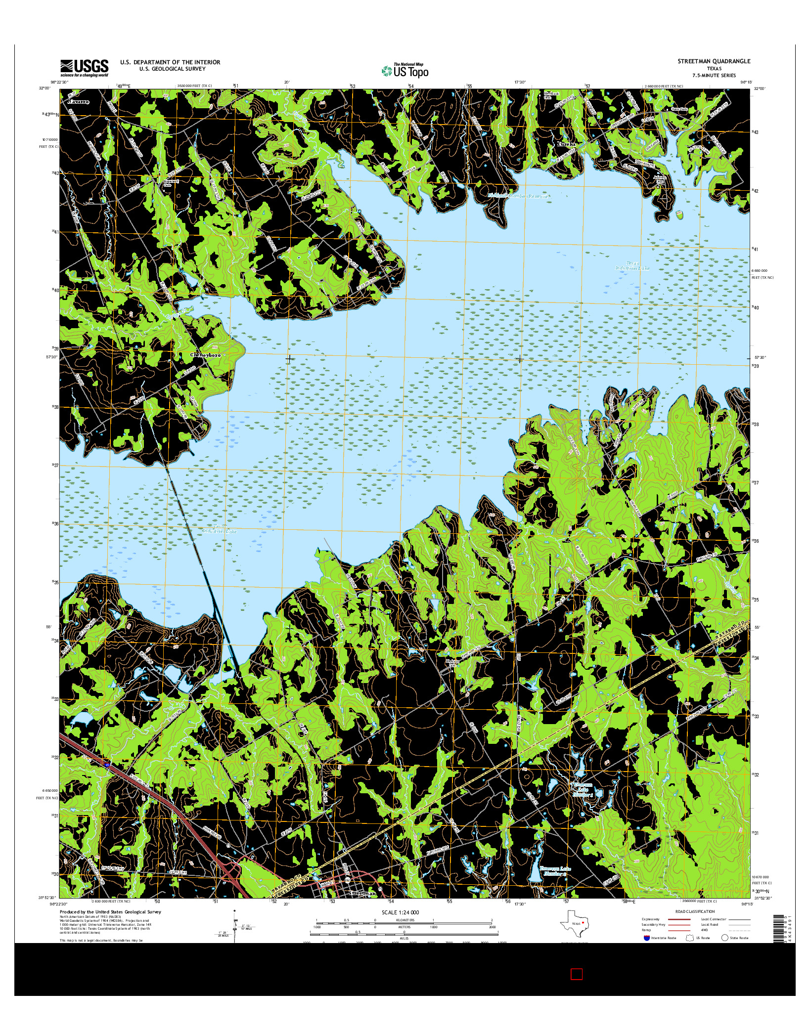USGS US TOPO 7.5-MINUTE MAP FOR STREETMAN, TX 2016