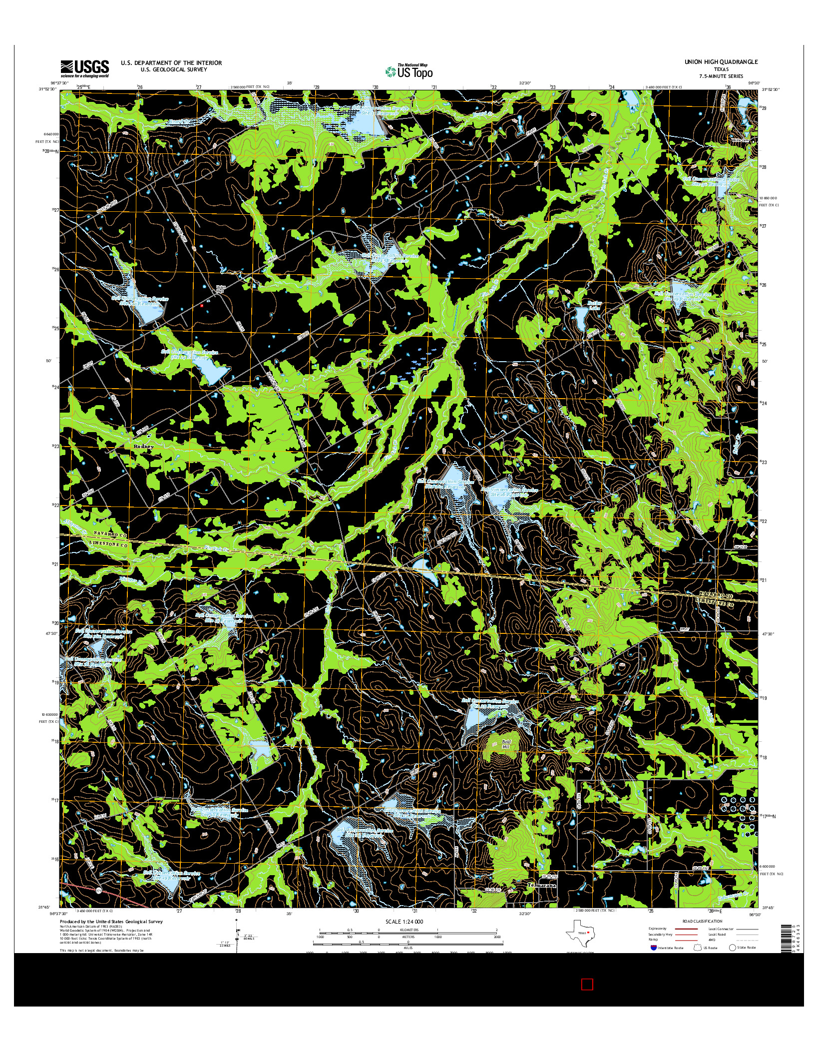 USGS US TOPO 7.5-MINUTE MAP FOR UNION HIGH, TX 2016