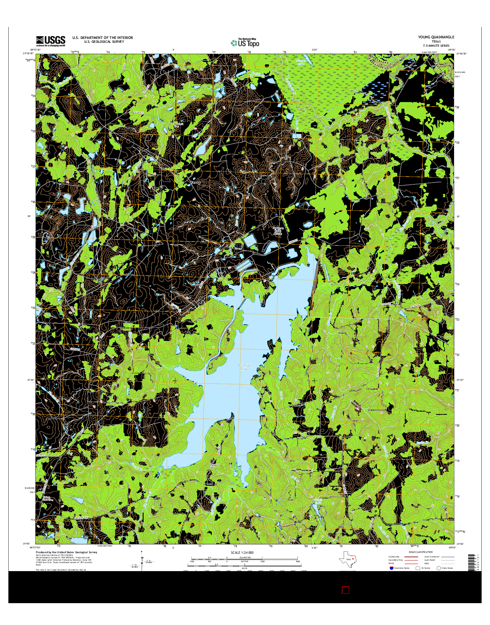 USGS US TOPO 7.5-MINUTE MAP FOR YOUNG, TX 2016