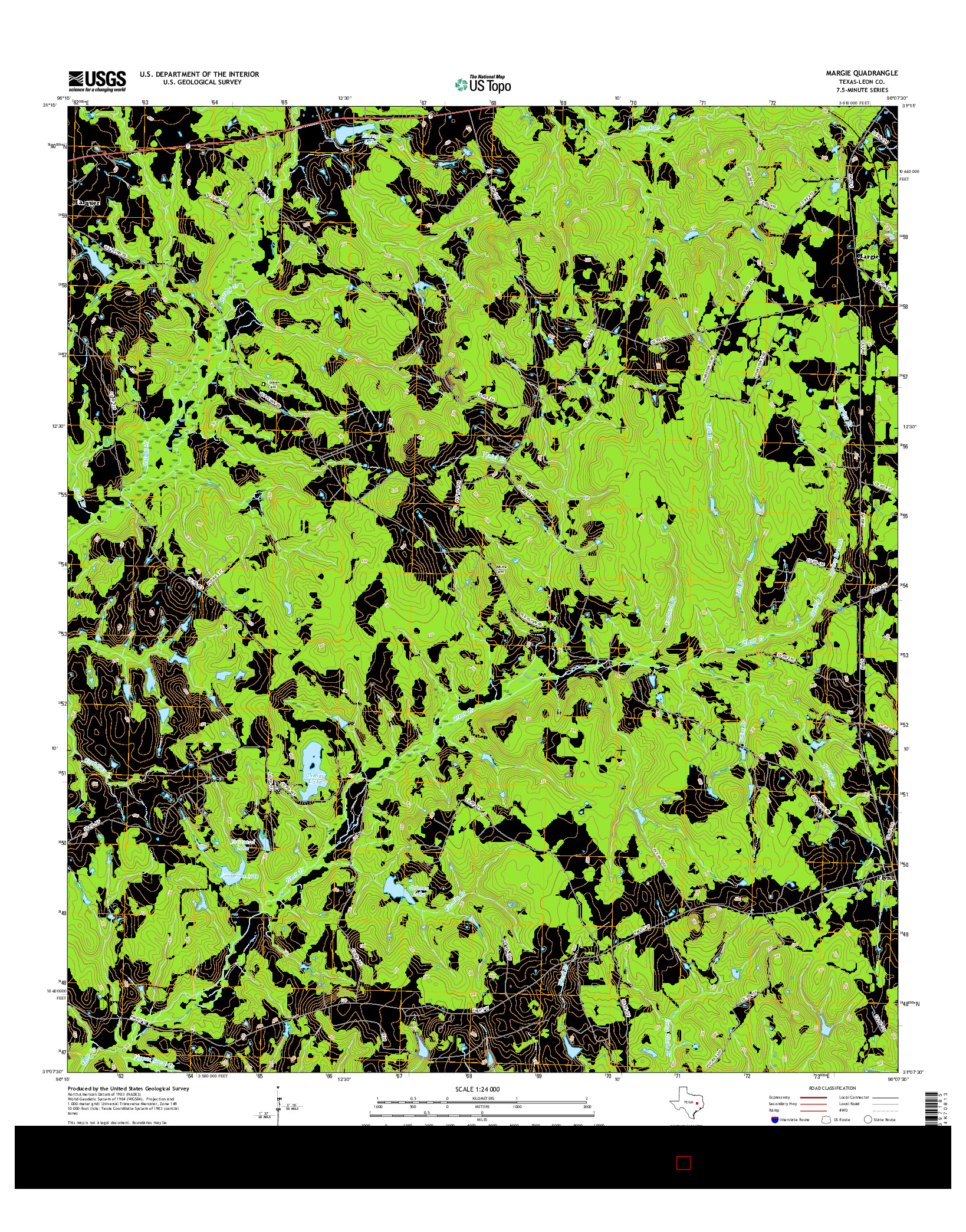 USGS US TOPO 7.5-MINUTE MAP FOR MARGIE, TX 2016