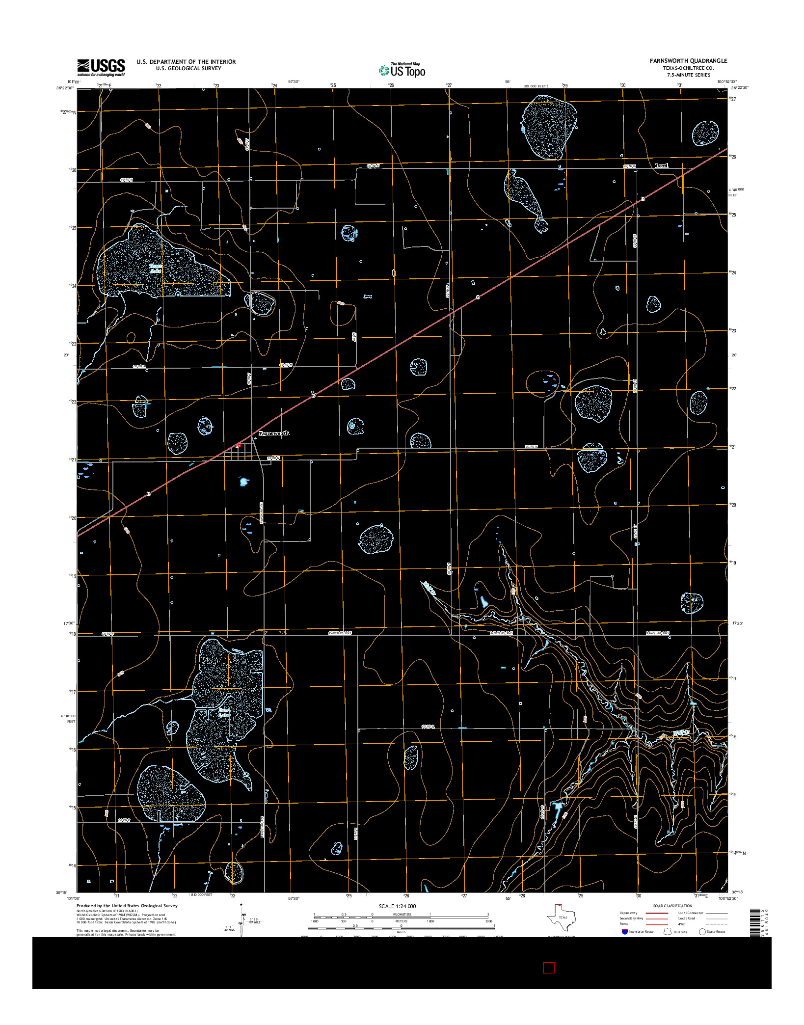 USGS US TOPO 7.5-MINUTE MAP FOR FARNSWORTH, TX 2016