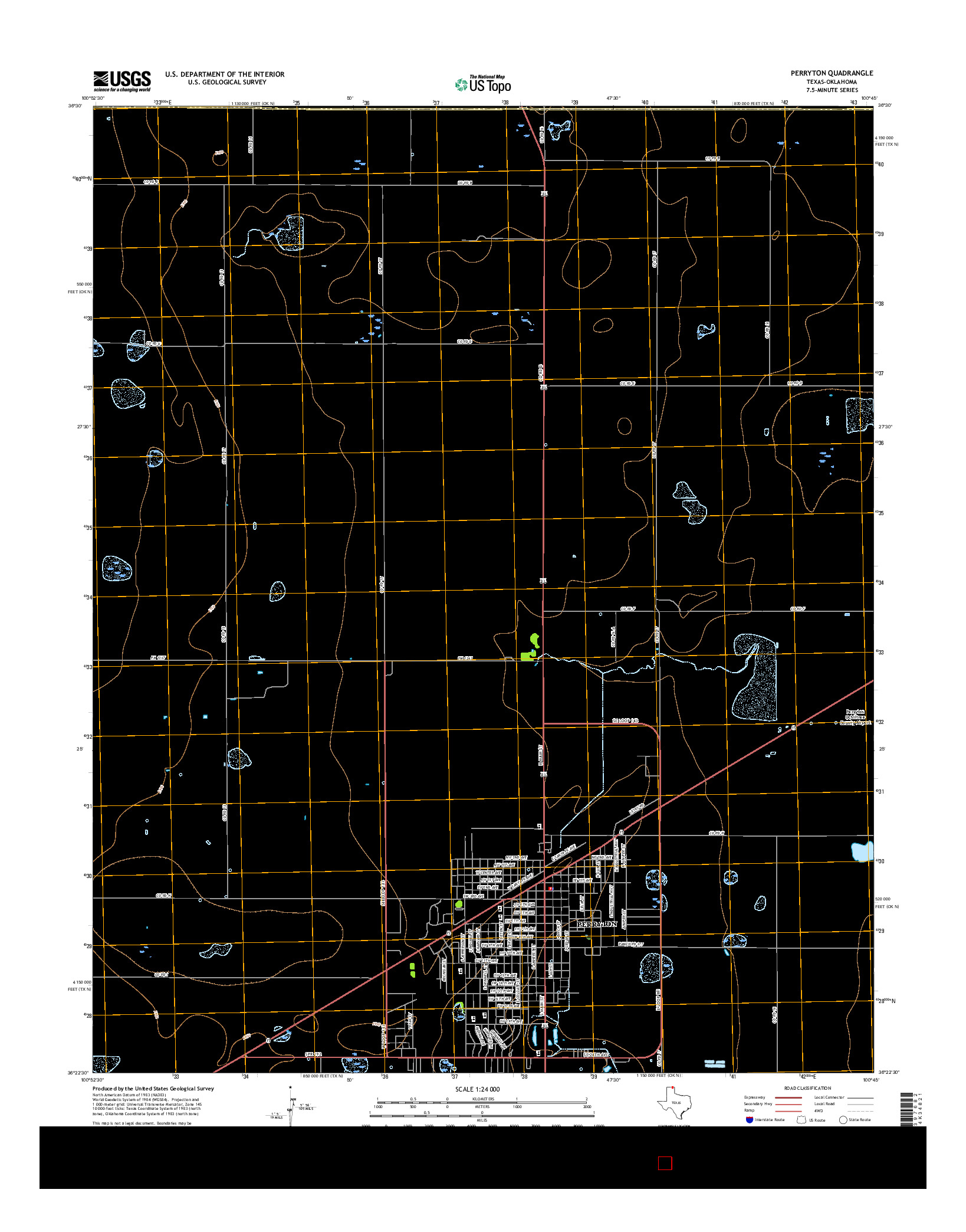 USGS US TOPO 7.5-MINUTE MAP FOR PERRYTON, TX-OK 2016