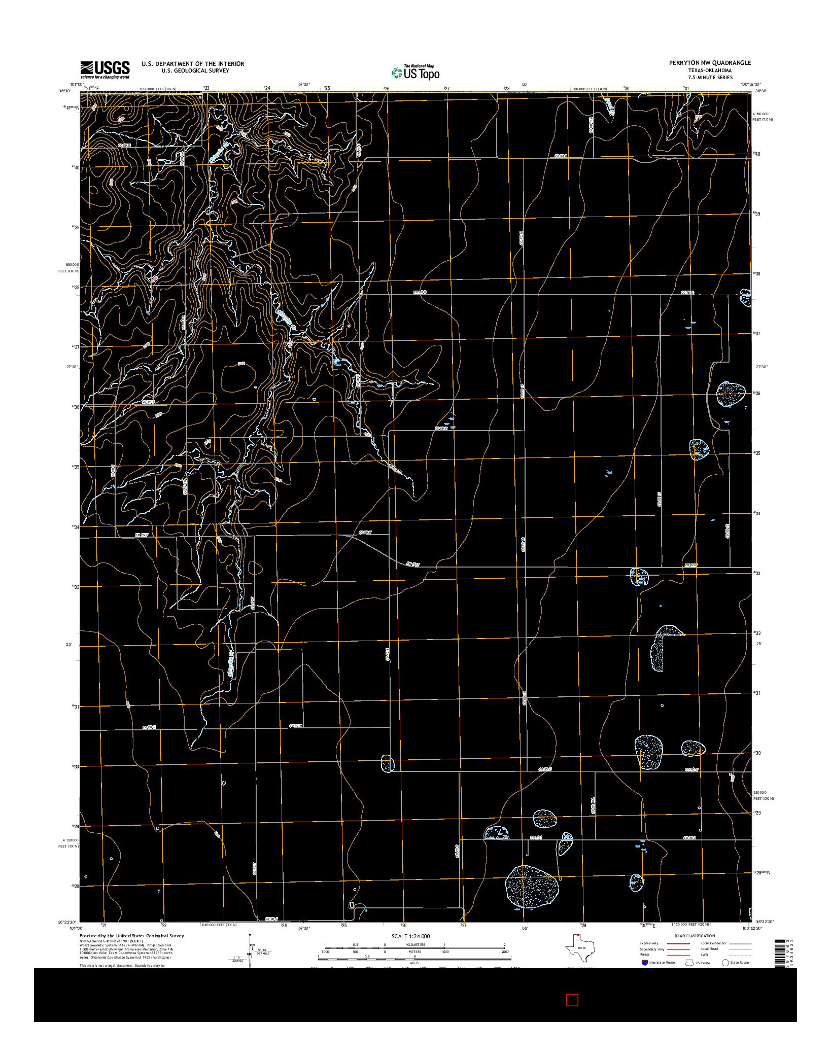 USGS US TOPO 7.5-MINUTE MAP FOR PERRYTON NW, TX-OK 2016